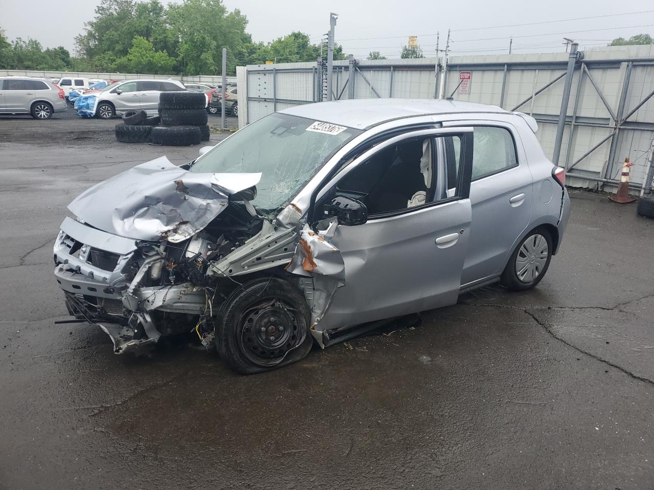 2024 Mitsubishi Mirage Es Blue vin: ML32AUHJ5RH010650 Damage: Windshield, Broken, Replacement Required