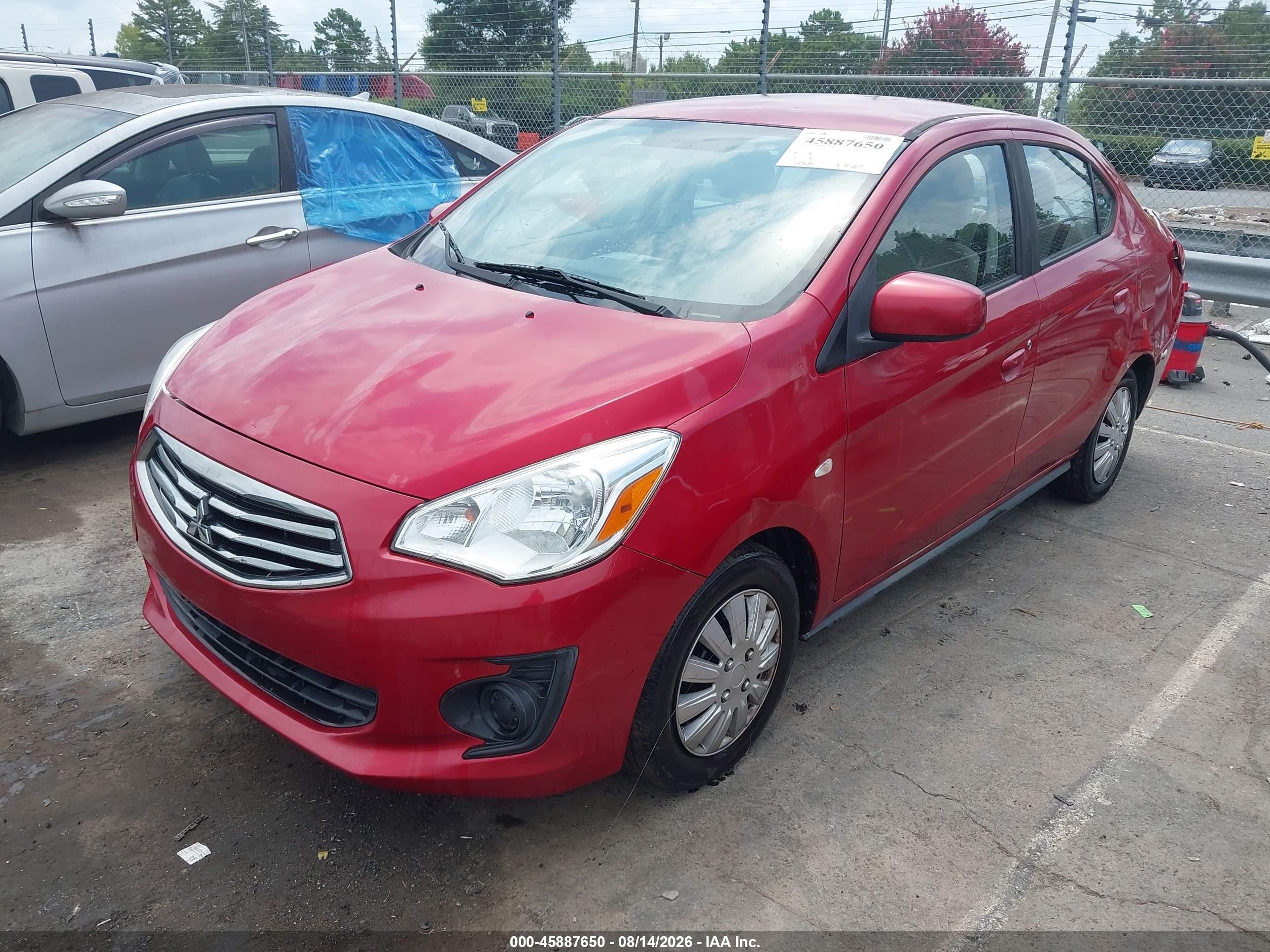 2019 Mitsubishi Mirage G4 Es Red vin: ML32F3FJ0KHF17446