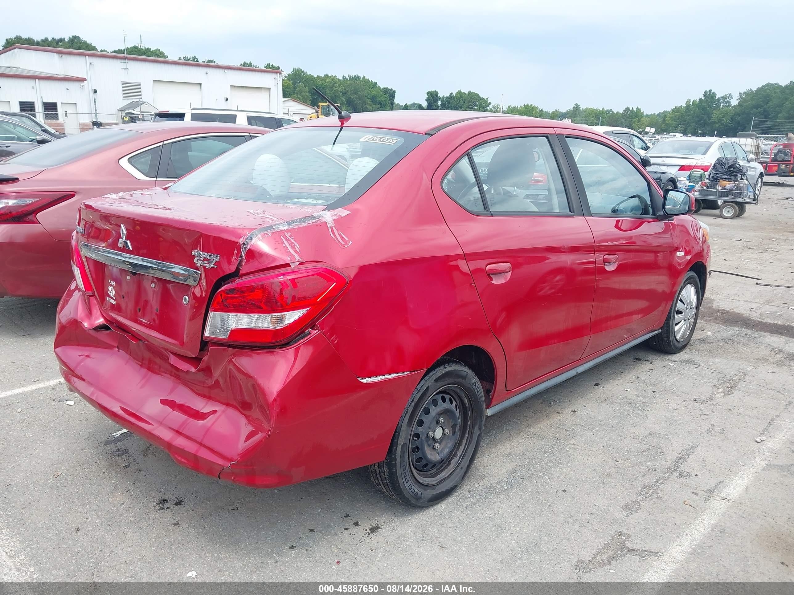 2019 Mitsubishi Mirage G4 Es Red vin: ML32F3FJ0KHF17446