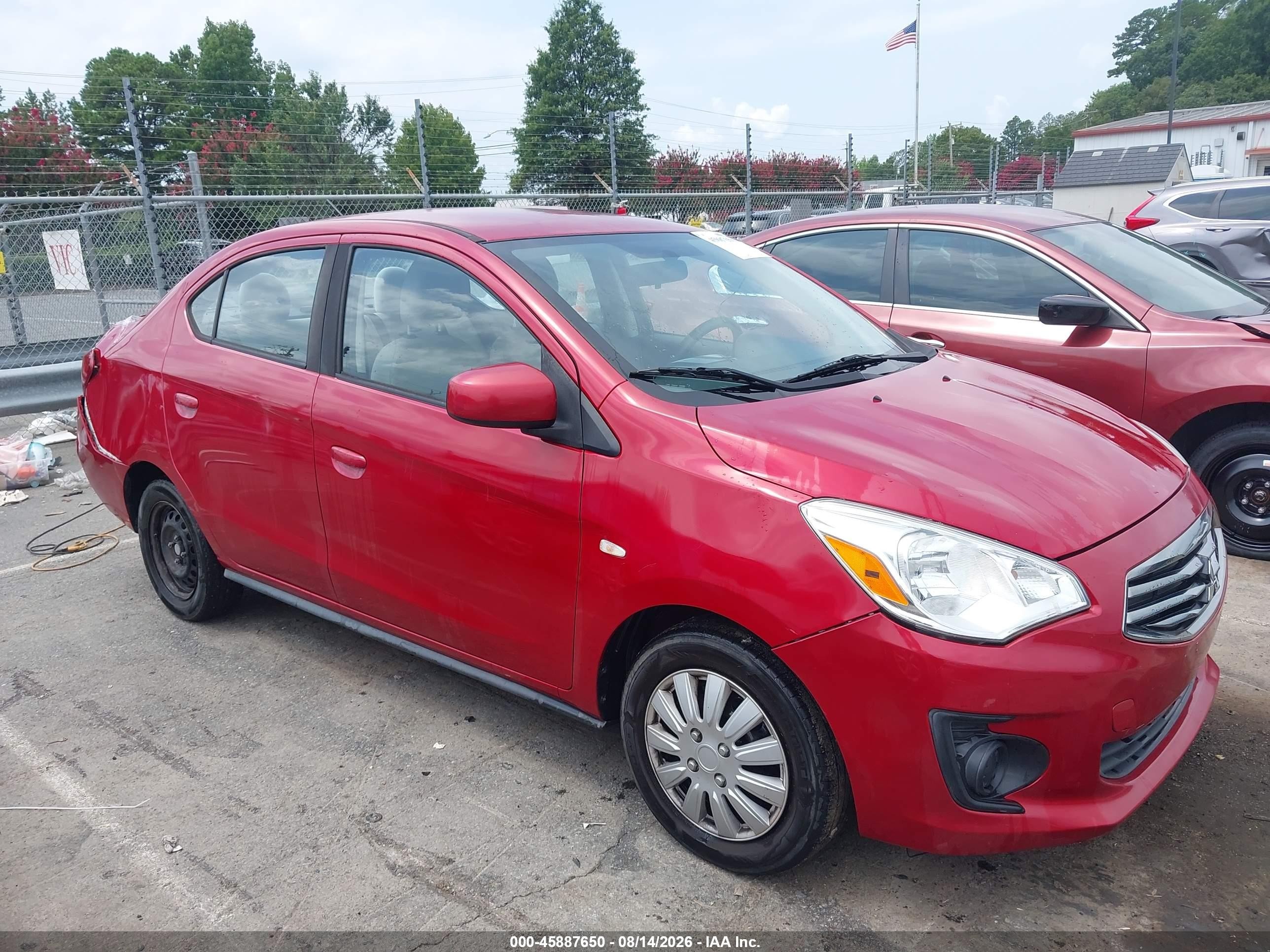 2019 Mitsubishi Mirage G4 Es Red vin: ML32F3FJ0KHF17446