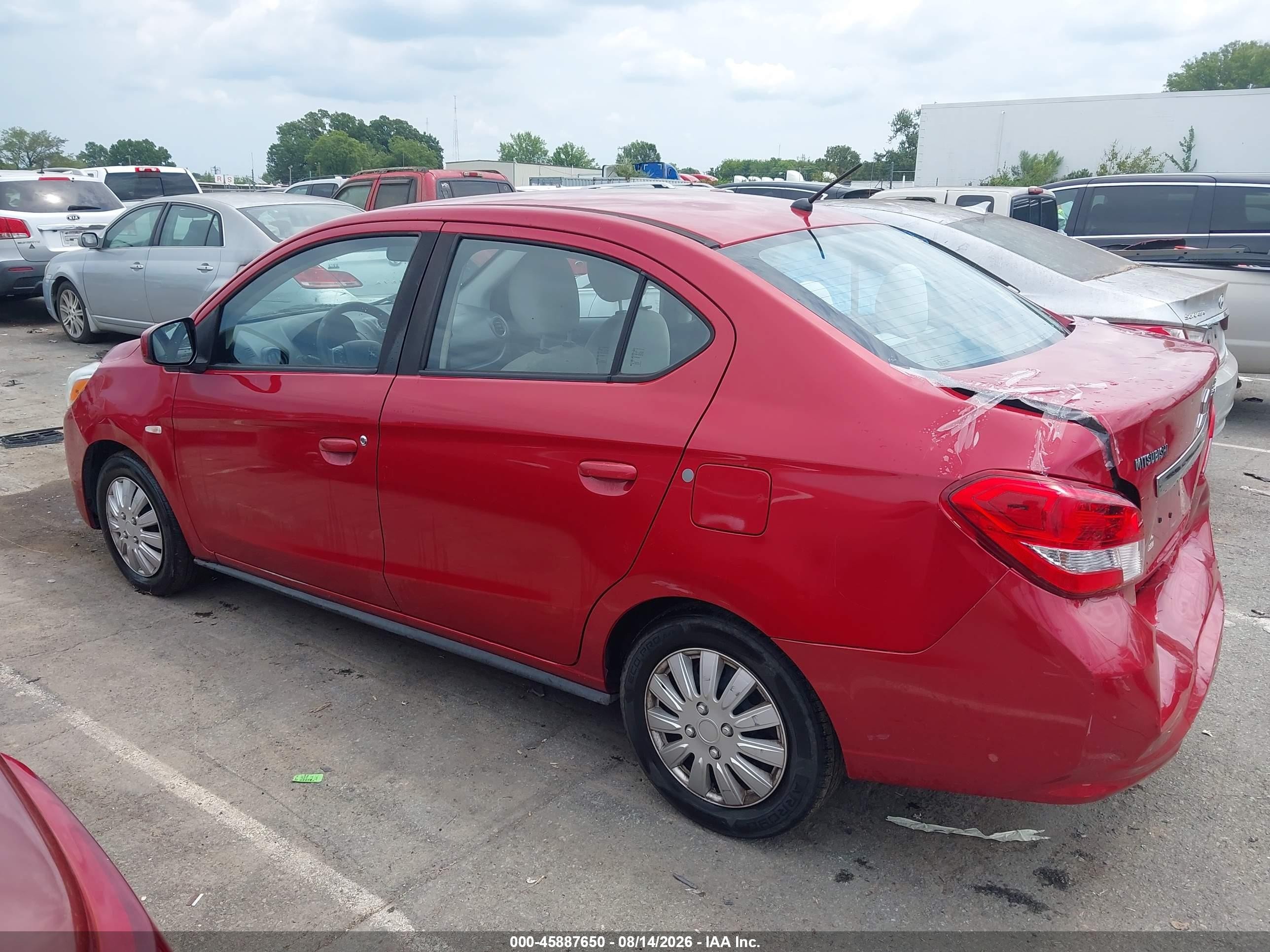 2019 Mitsubishi Mirage G4 Es Red vin: ML32F3FJ0KHF17446