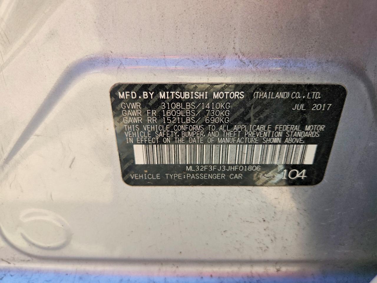 2018 Mitsubishi Mirage G4 Es Silver vin: ML32F3FJ3JHF01806
