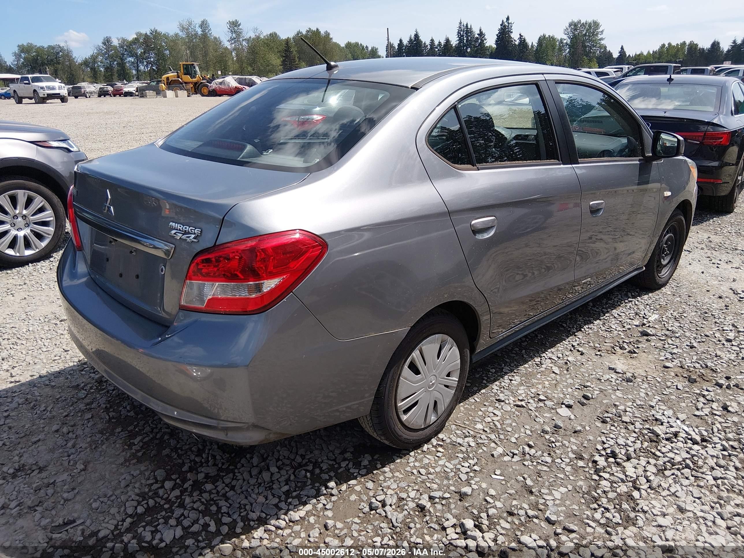 2019 Mitsubishi Mirage G4 Es Gray vin: ML32F3FJ6KHF10646