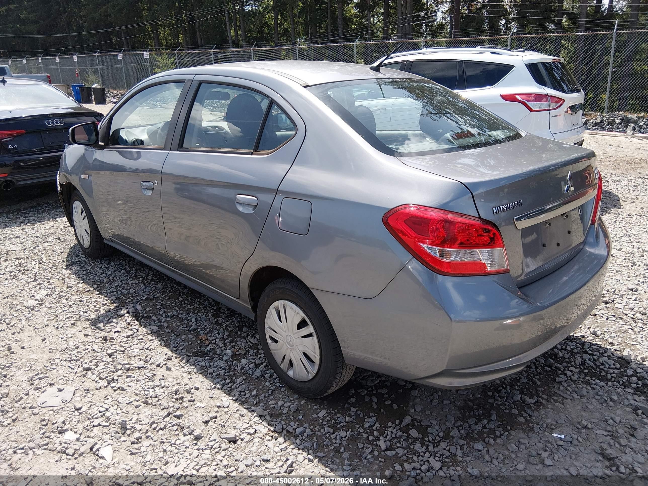 2019 Mitsubishi Mirage G4 Es Gray vin: ML32F3FJ6KHF10646