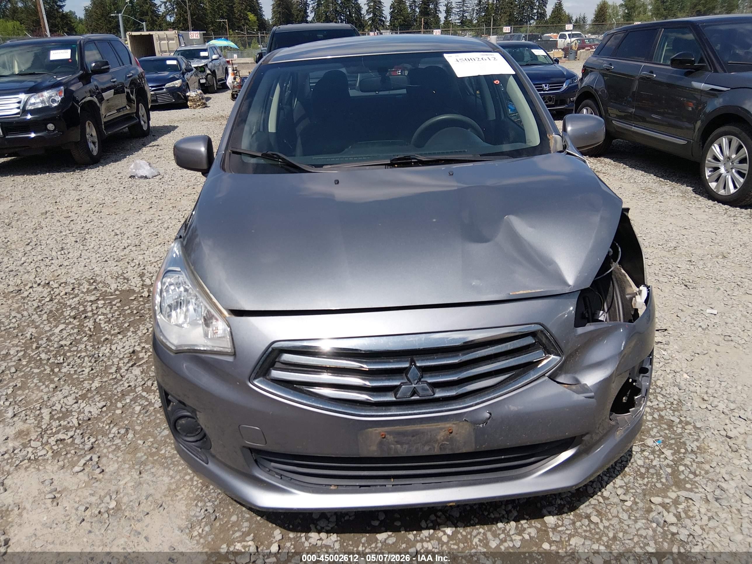 2019 Mitsubishi Mirage G4 Es Gray vin: ML32F3FJ6KHF10646