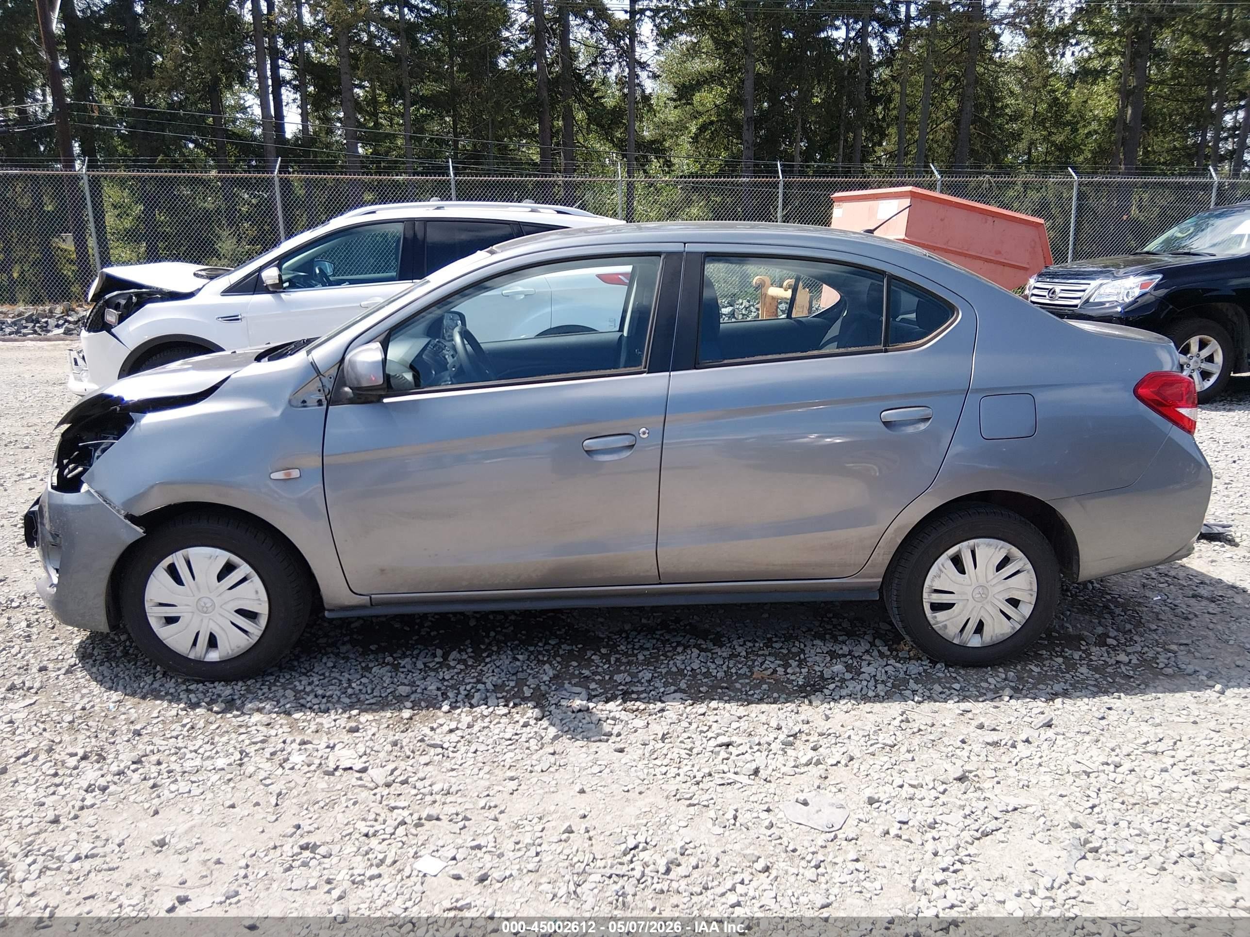 2019 Mitsubishi Mirage G4 Es Gray vin: ML32F3FJ6KHF10646
