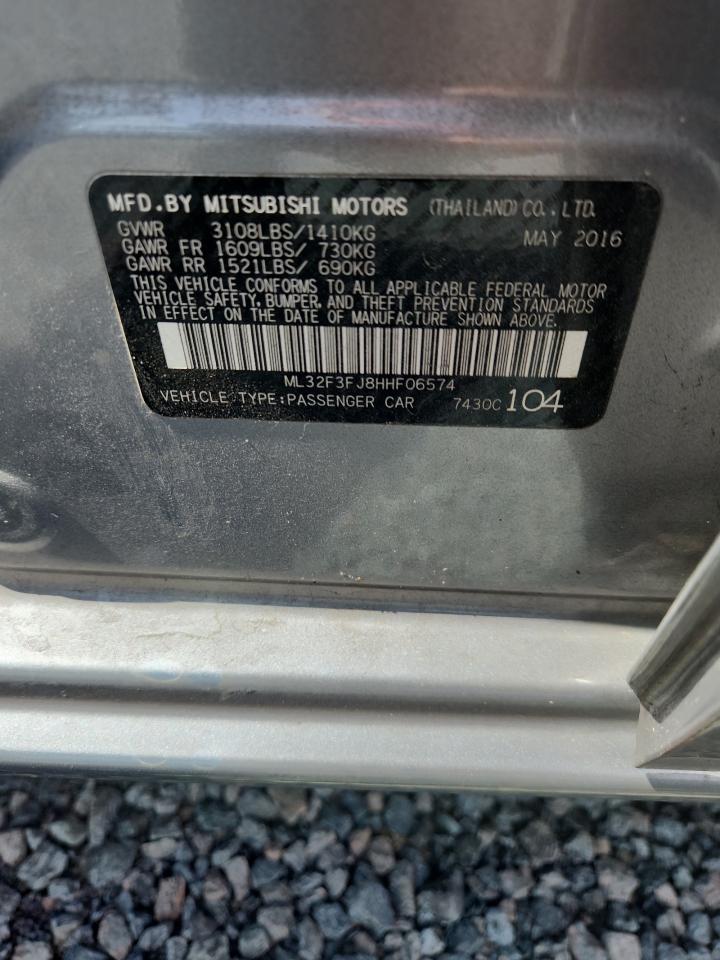 2017 Mitsubishi Mirage G4 Es Gray vin: ML32F3FJ8HHF06574