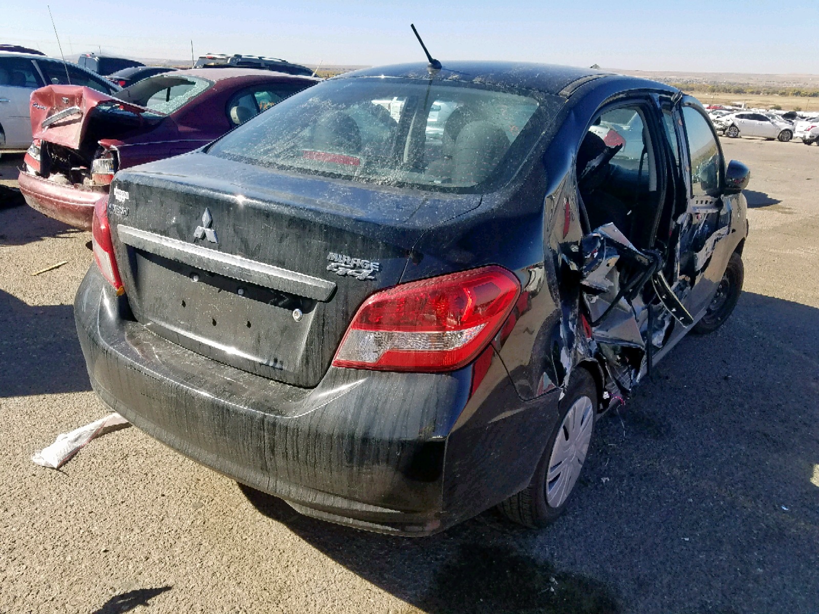 2019 Mitsubishi Mirage G4 Es Черный vin: ML32F3FJ9KHF16280