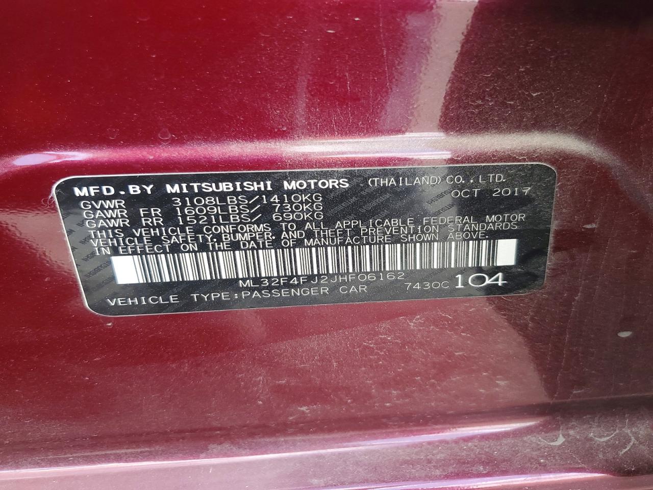 2018 Mitsubishi Mirage G4 Se Purple vin: ML32F4FJ2JHF06162