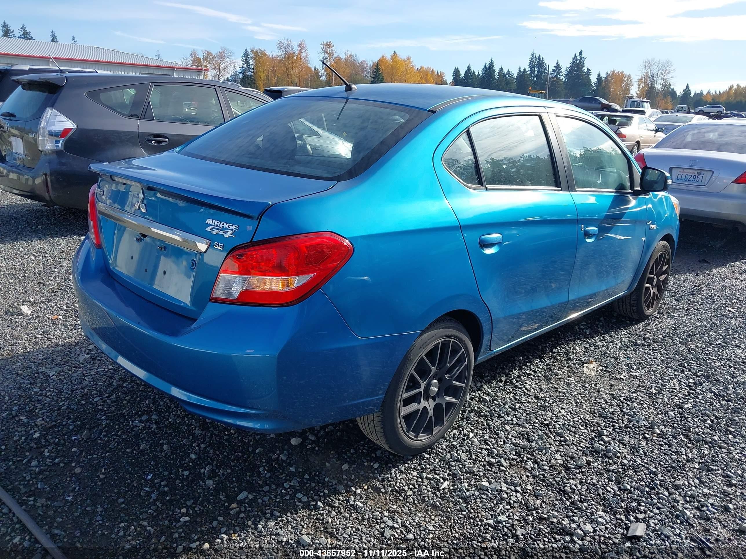 2018 Mitsubishi Mirage G4 Se Blue vin: ML32F4FJ9JHF10810
