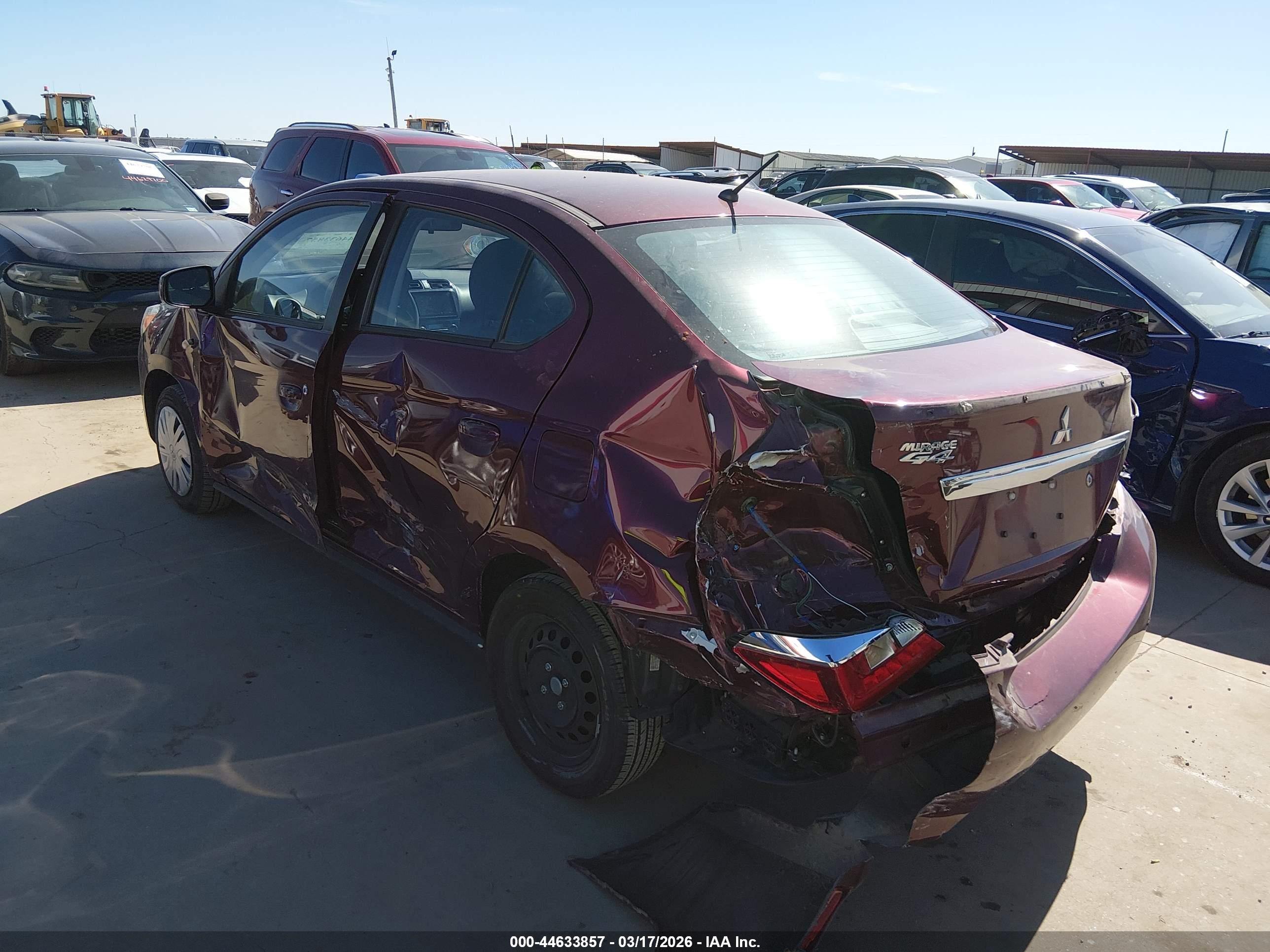 2023 Mitsubishi Mirage G4 Es Темно-бордовый vin: ML32FUFJ7PHF04402