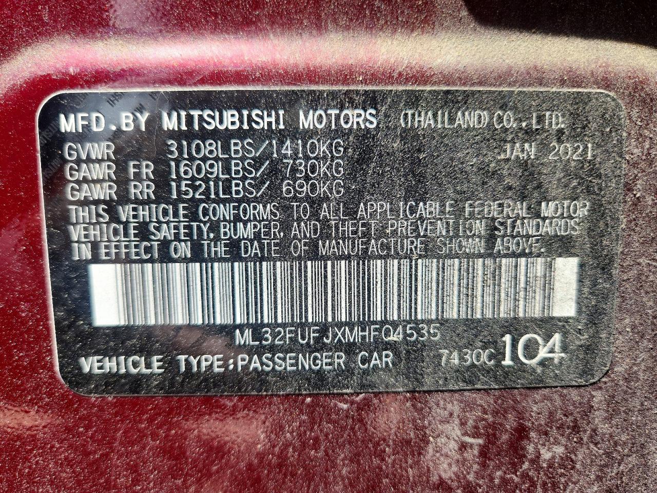 2021 Mitsubishi Mirage G4 Es Purple vin: ML32FUFJXMHF04535