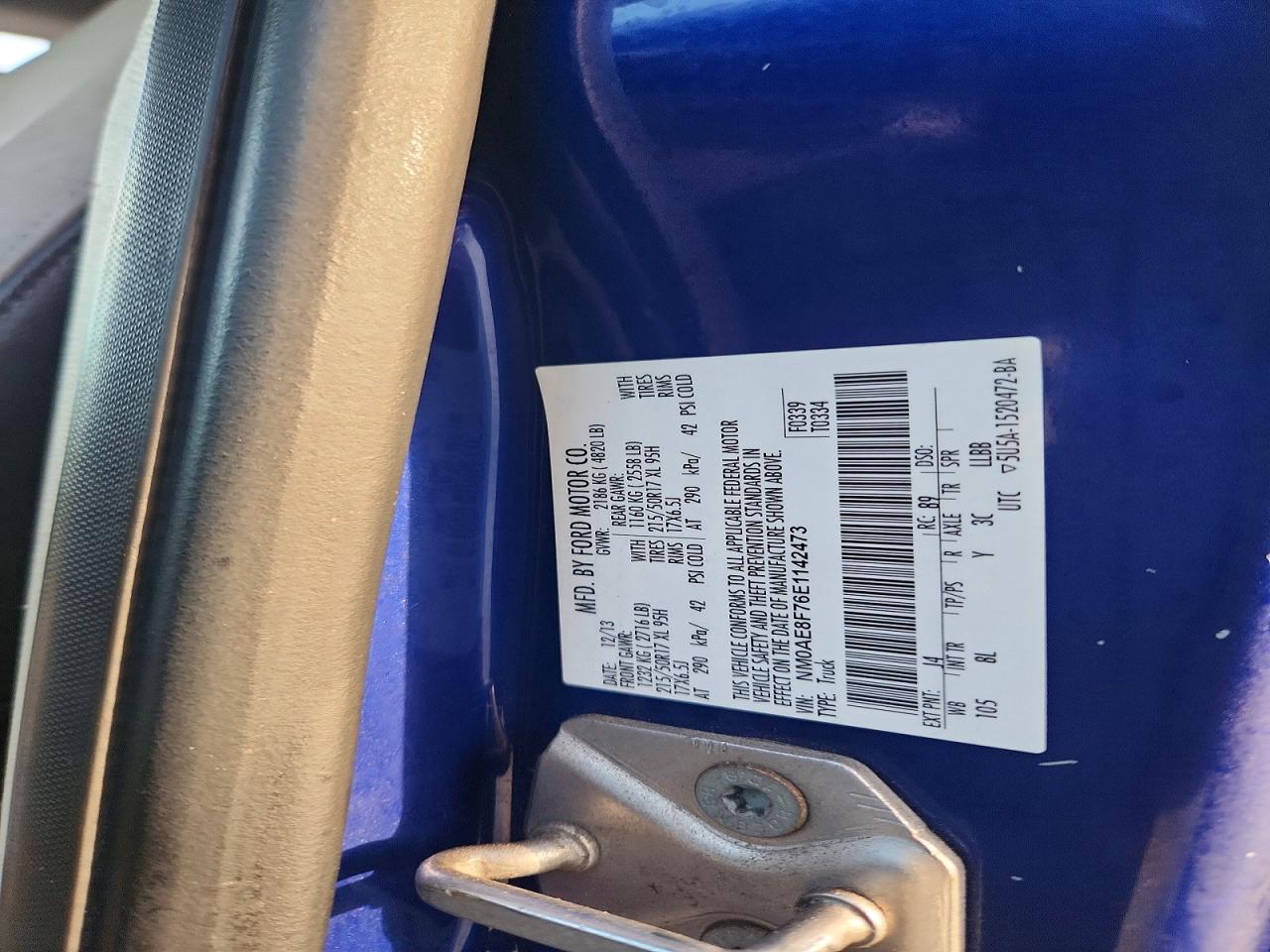 2014 Ford Transit Connect Xlt Blue vin: NM0AE8F76E1142473