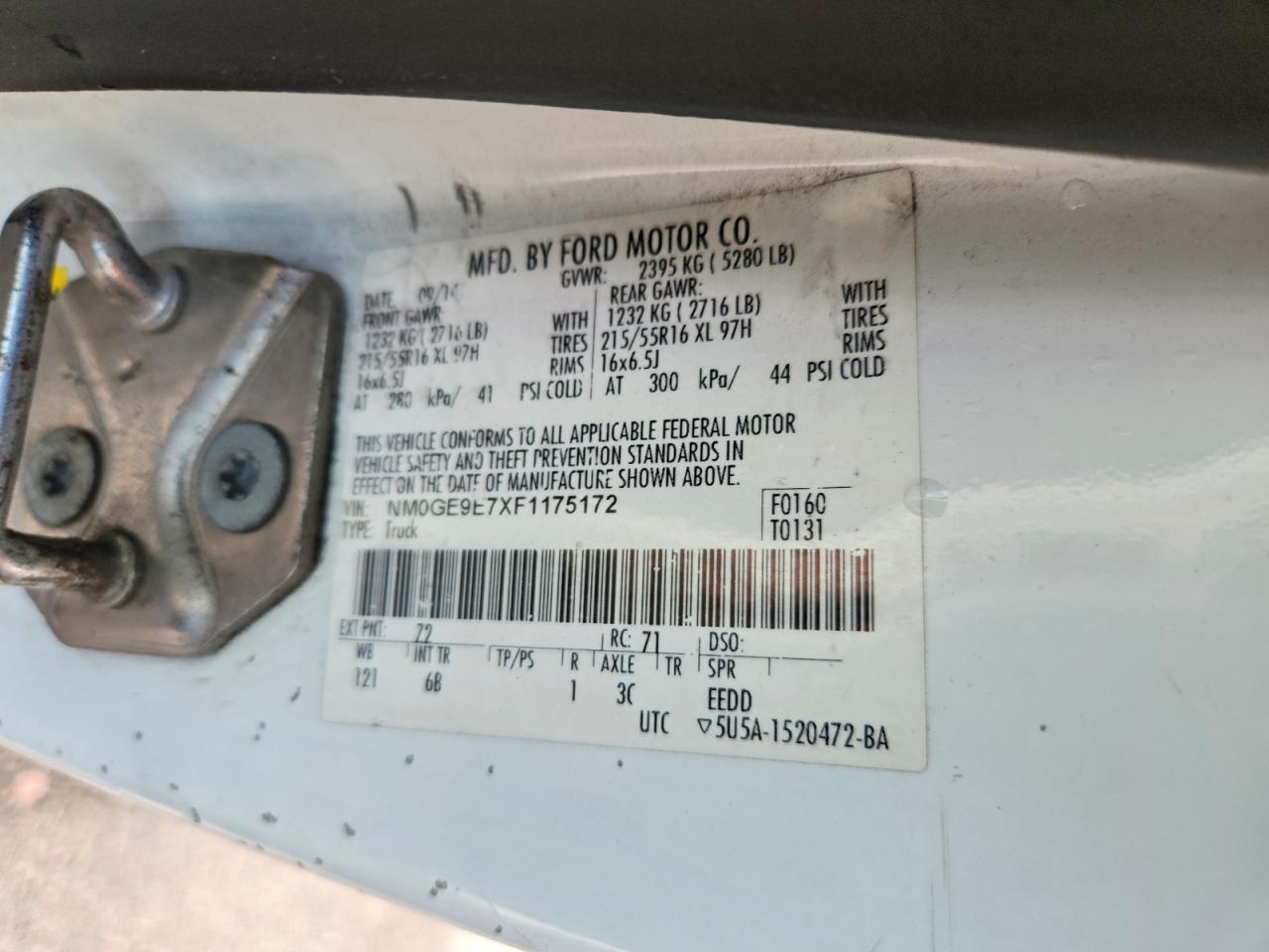 2015 Ford Transit Connect Xl Белый vin: NM0GE9E7XF1175172