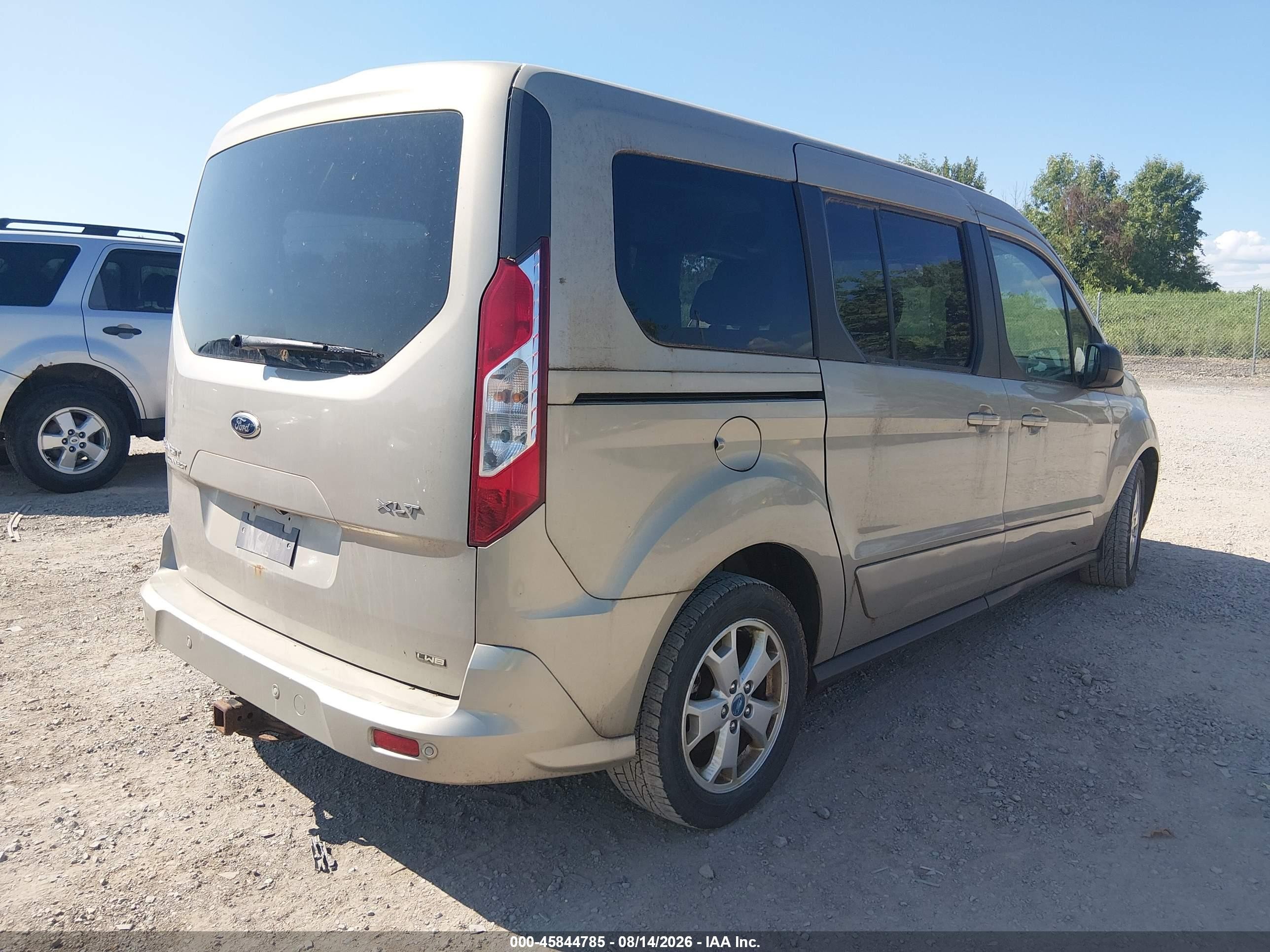 2015 Ford Transit Connect Xlt Желто-коричневый vin: NM0GE9F70F1200840