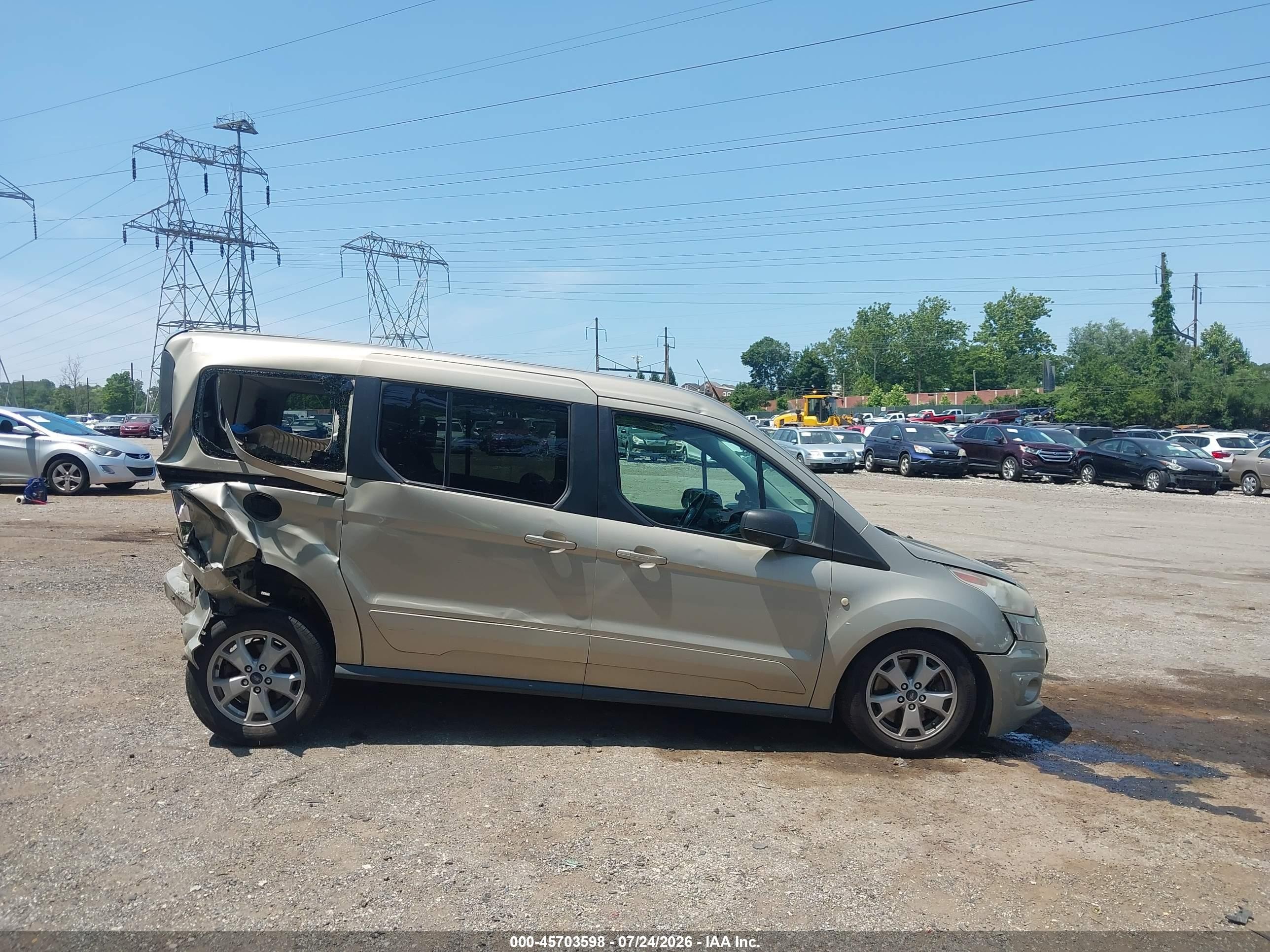 2014 Ford Transit Connect Xlt Золотой vin: NM0GE9F75E1138169