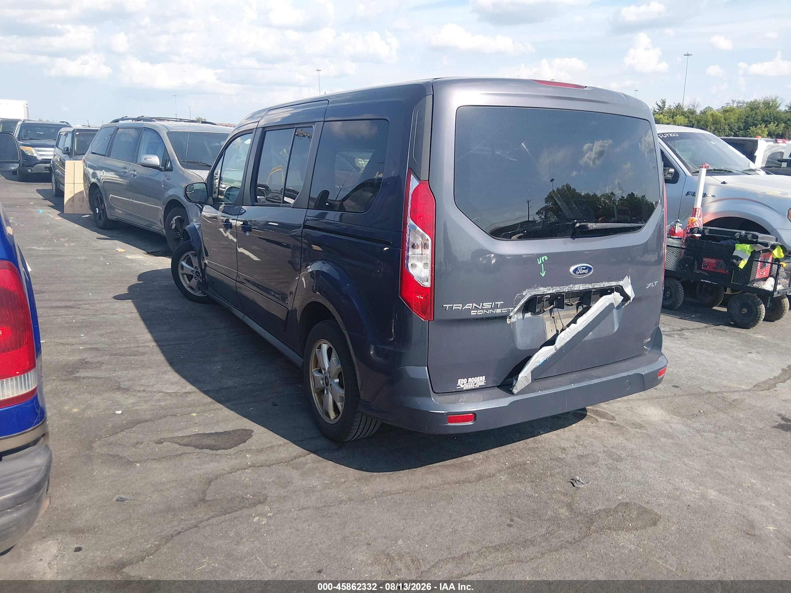 2014 Ford Transit Connect Xlt Blue vin: NM0GE9F75E1158633