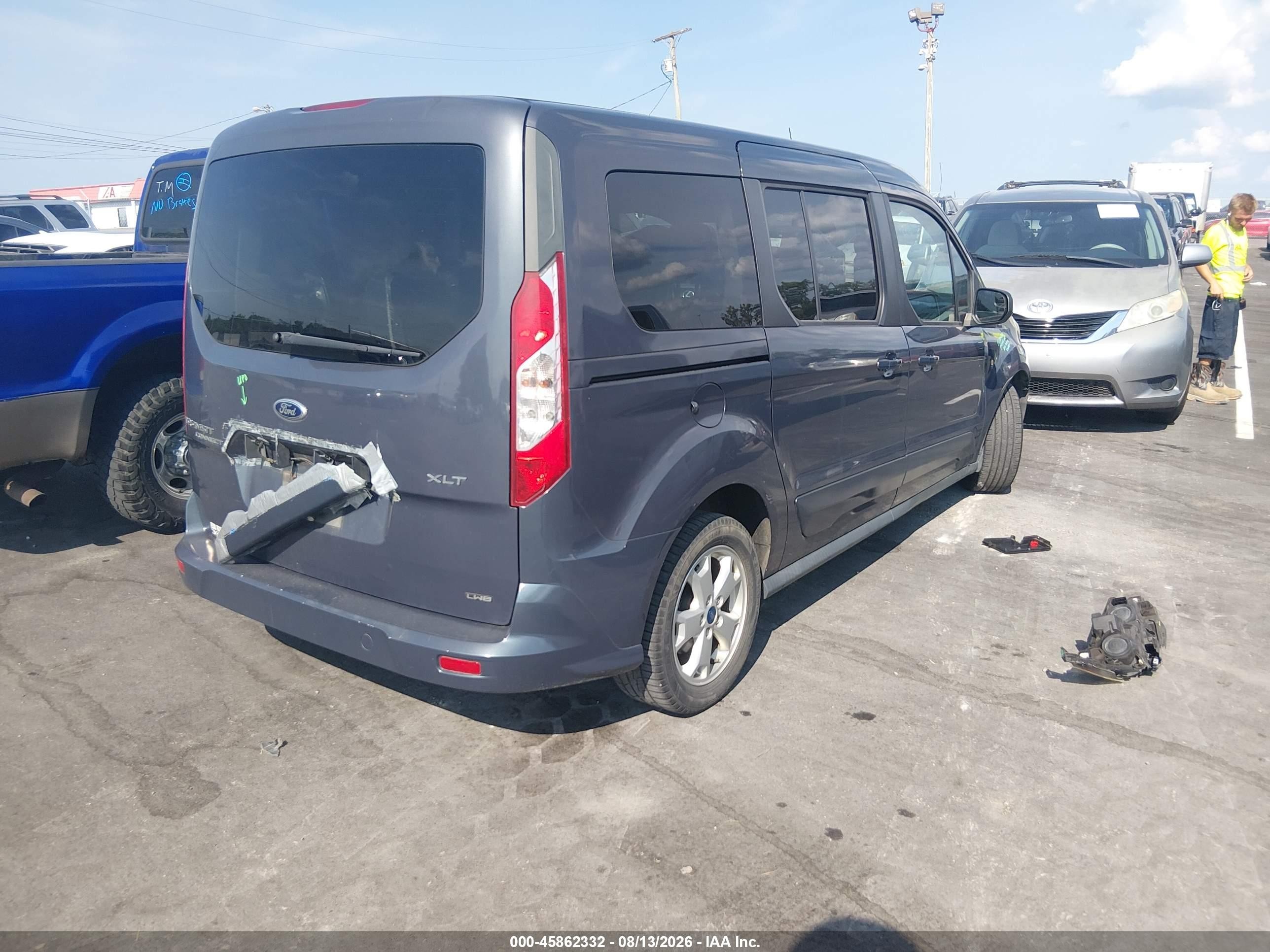 2014 Ford Transit Connect Xlt Blue vin: NM0GE9F75E1158633