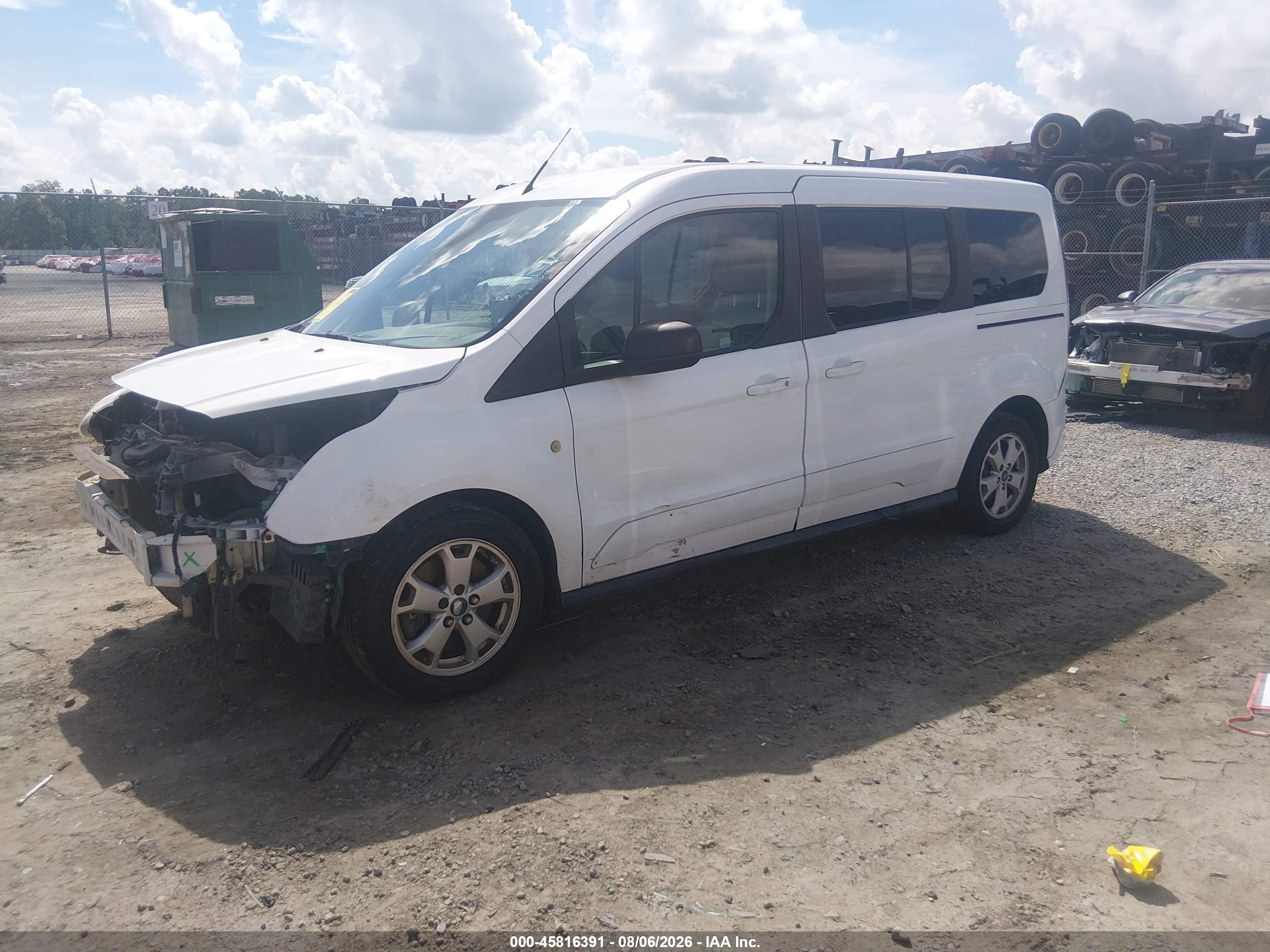 2015 Ford Transit Connect Xlt White vin: NM0GE9F76F1201670