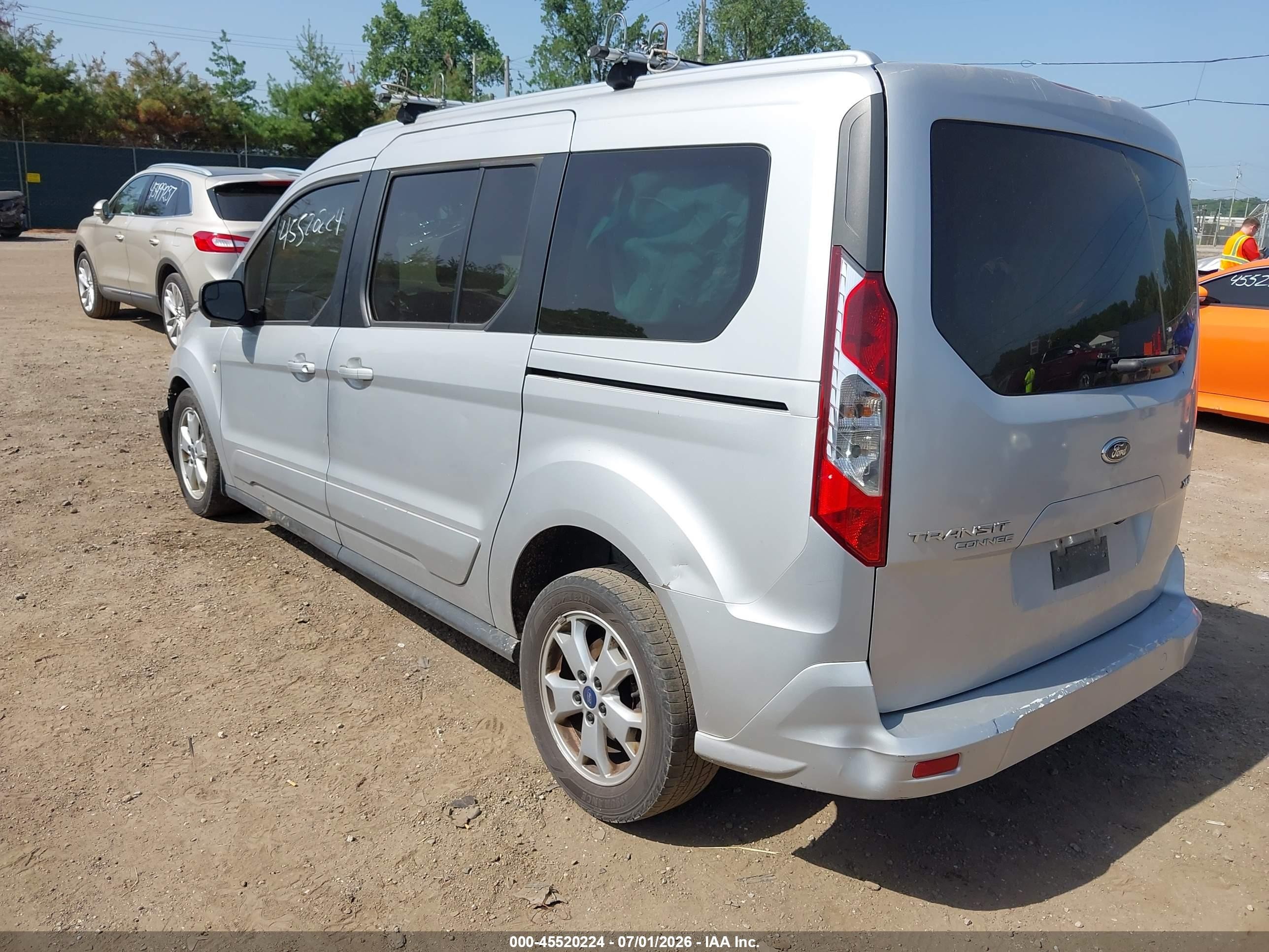 2014 Ford Transit Connect Xlt Silver vin: NM0GE9F77E1139680