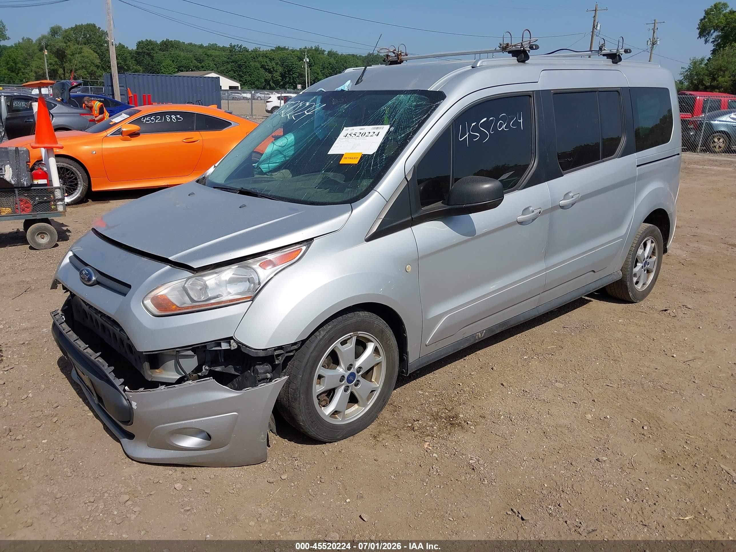 2014 Ford Transit Connect Xlt Silver vin: NM0GE9F77E1139680