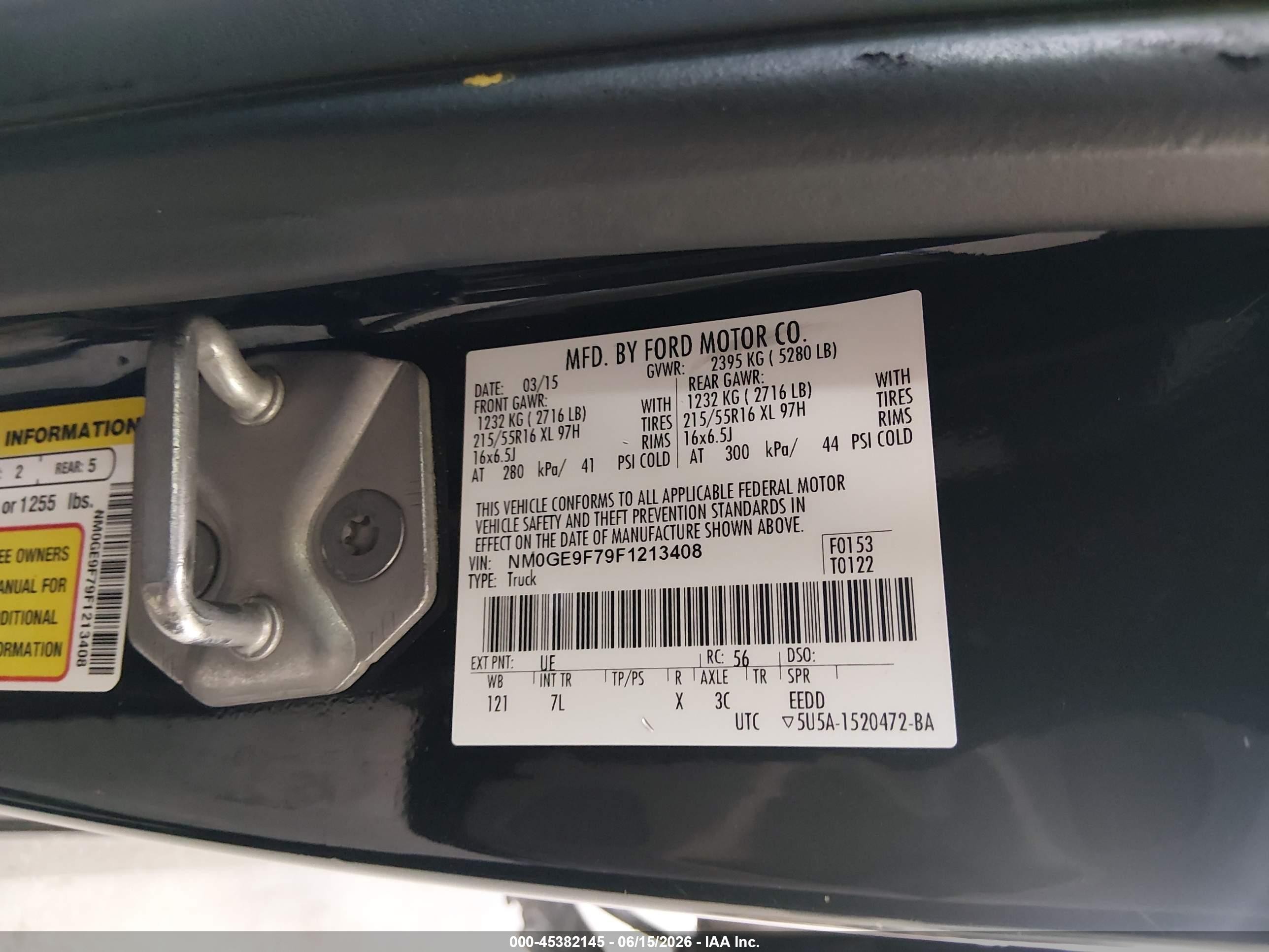 2015 Ford Transit Connect Xlt Black vin: NM0GE9F79F1213408