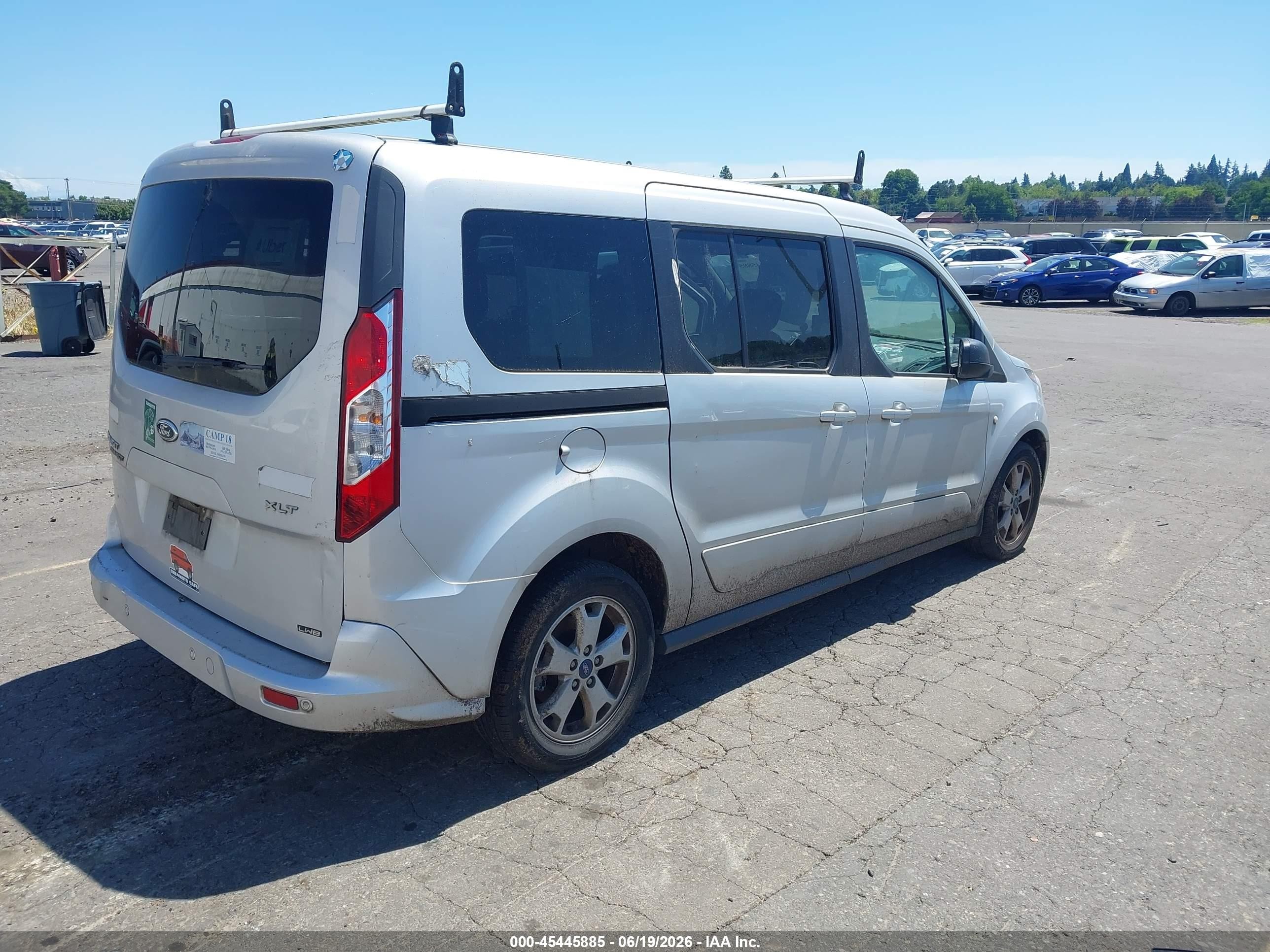 2015 Ford Transit Connect Xlt Silver vin: NM0GE9F7XF1198515