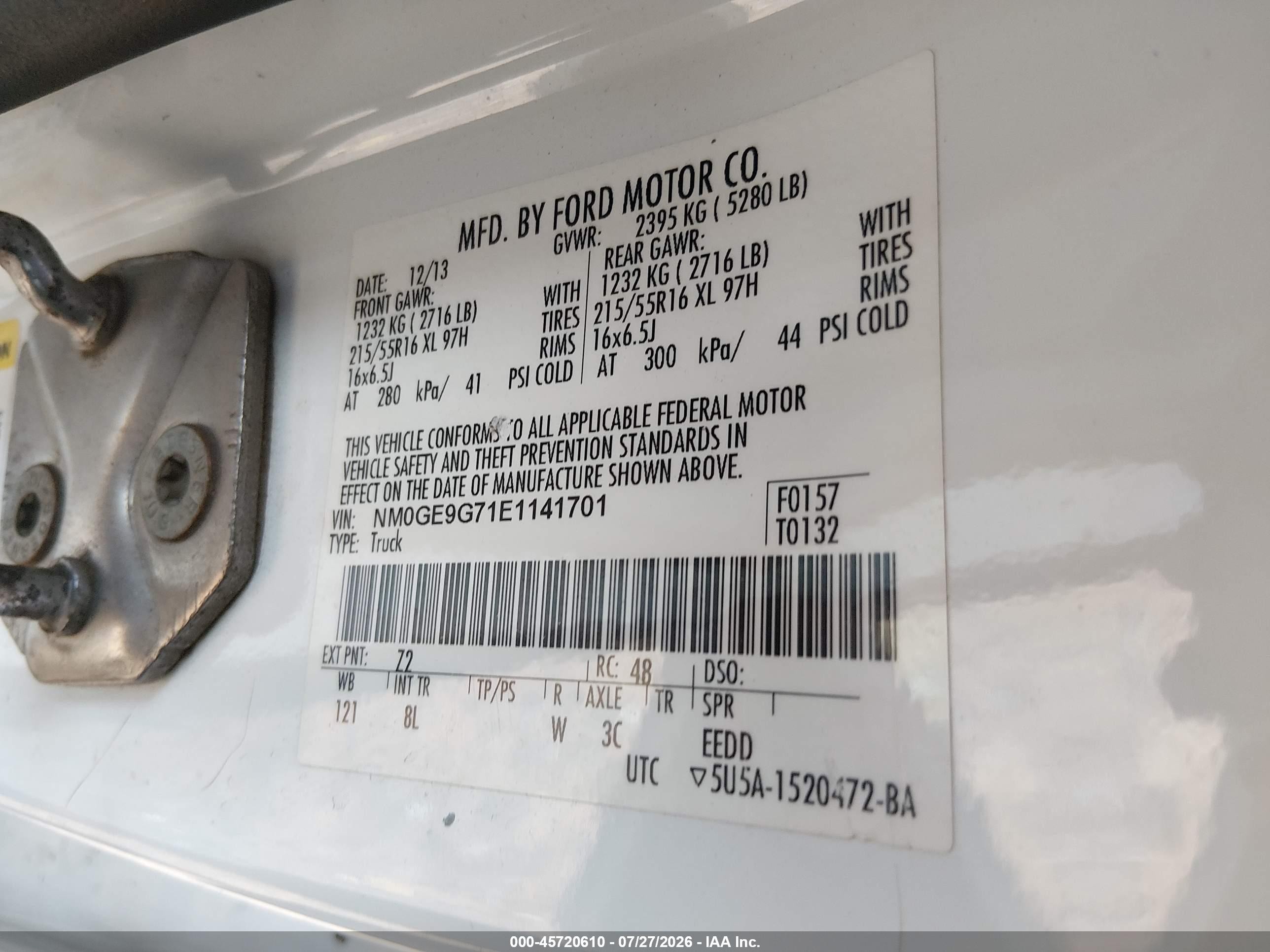 2014 Ford Transit Connect Titanium White vin: NM0GE9G71E1141701