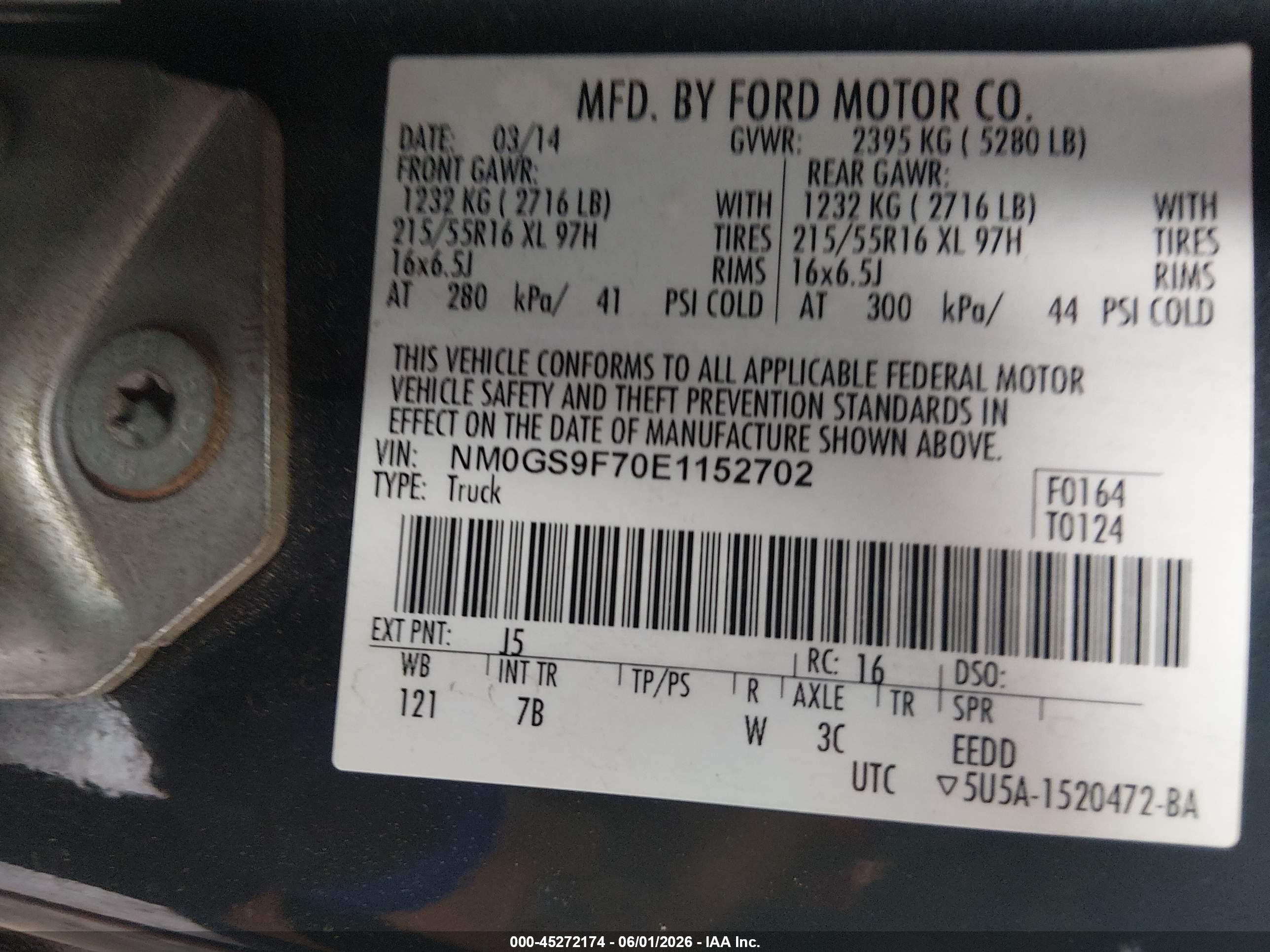 2014 Ford Transit Connect Xlt Blue vin: NM0GS9F70E1152702