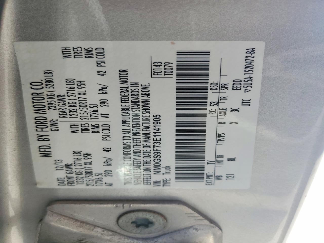 2014 Ford Transit Connect Xlt Silver vin: NM0GS9F73E1141905