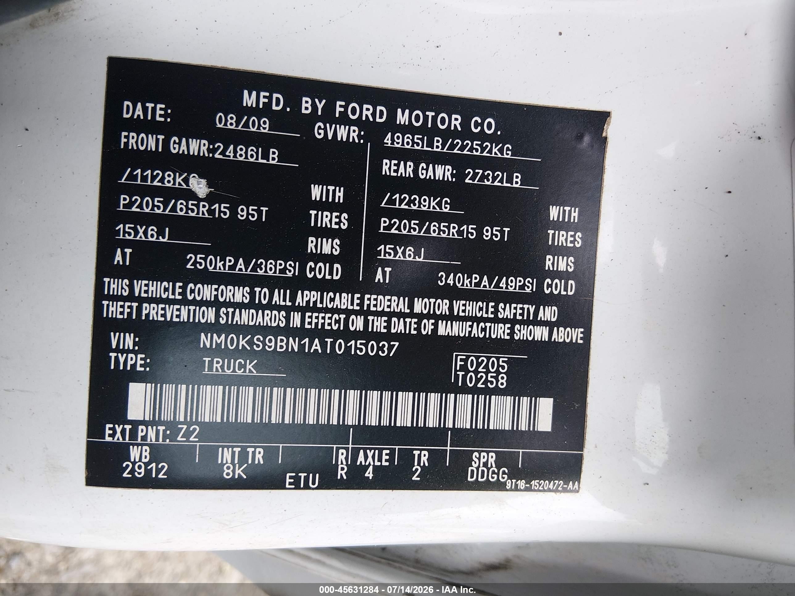 2010 Ford Transit Connect Xlt White vin: NM0KS9BN1AT015037