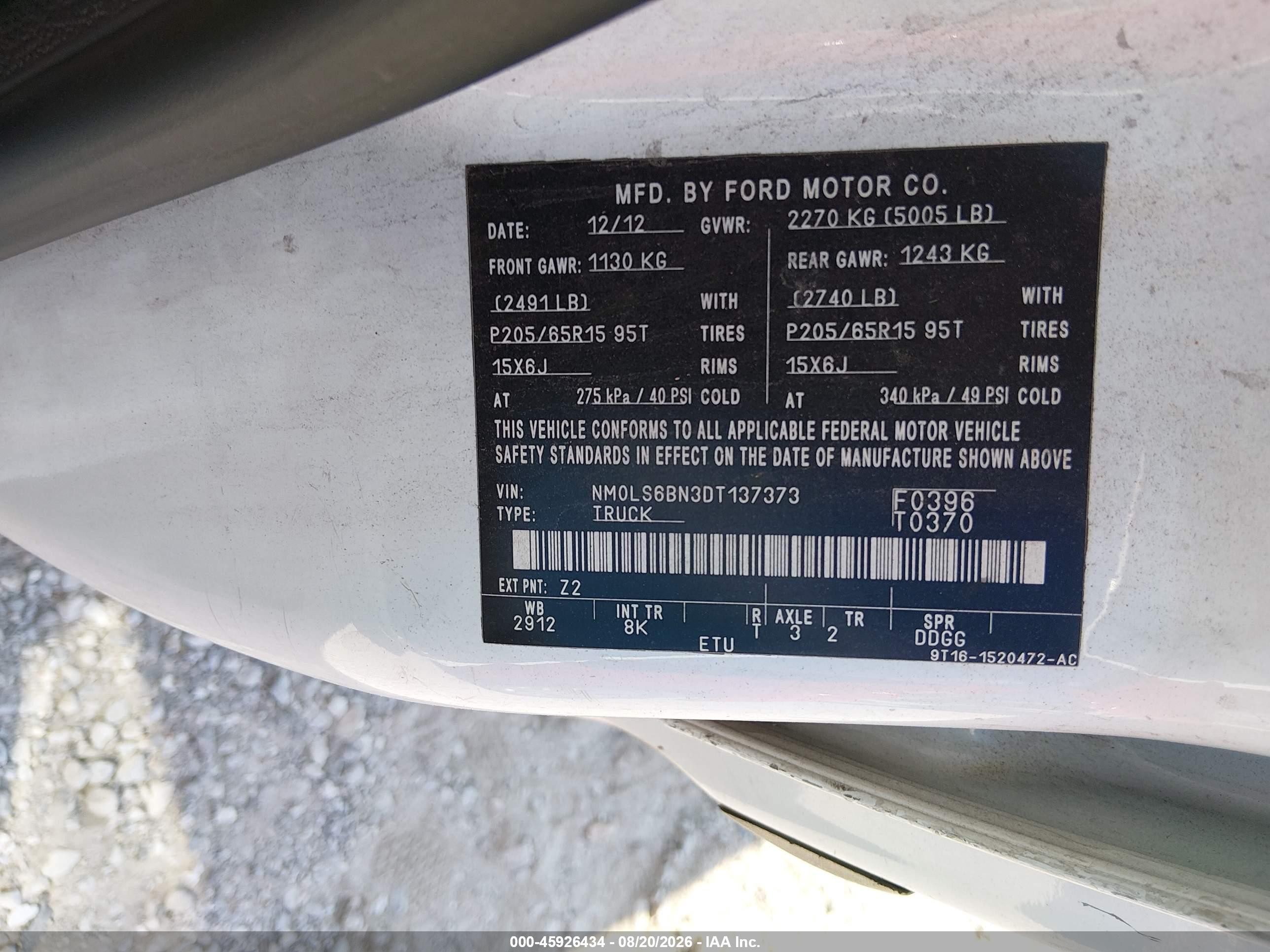 2013 Ford Transit Connect Xlt White vin: NM0LS6BN3DT137373