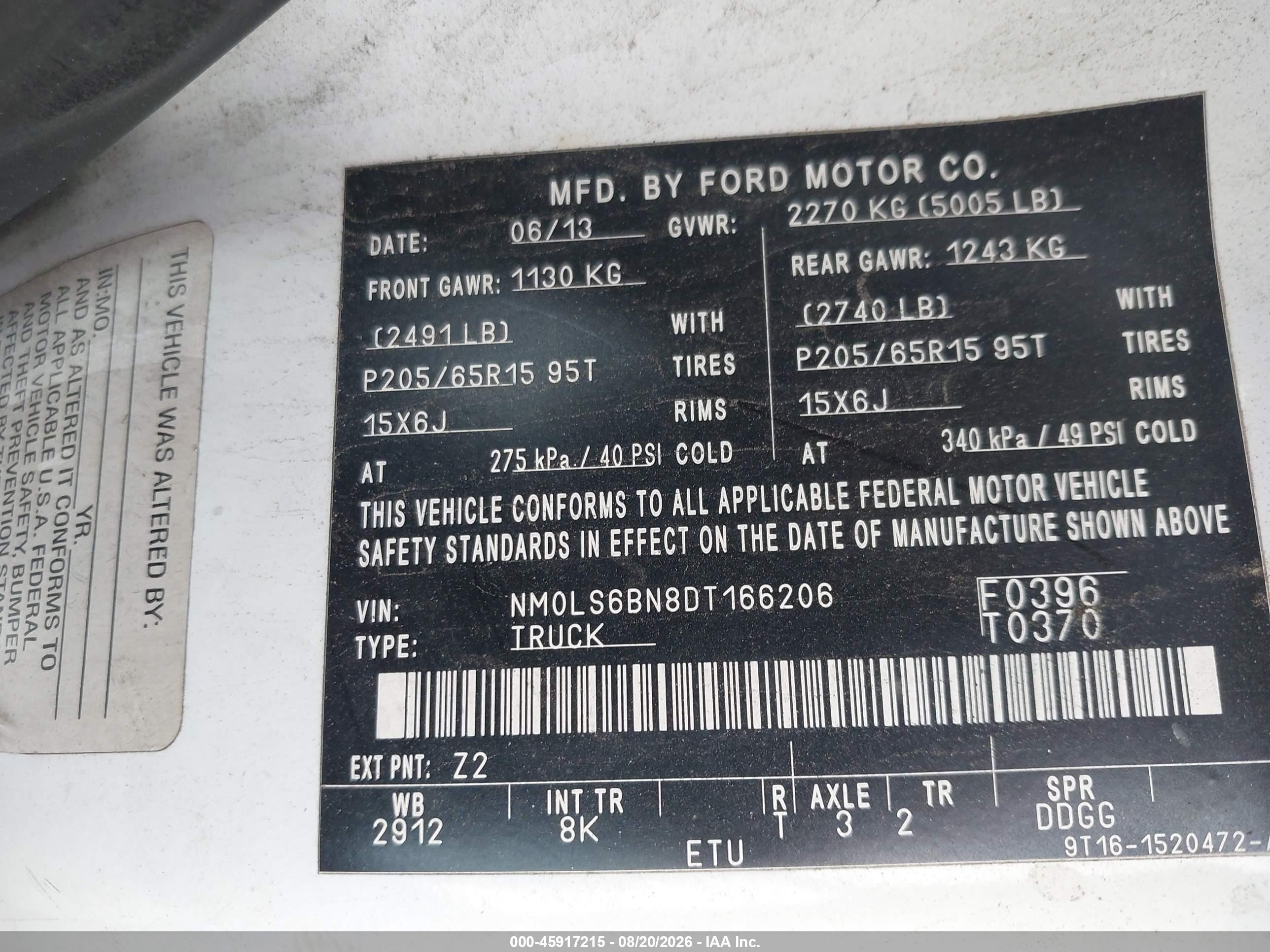 2013 Ford Transit Connect Xlt White vin: NM0LS6BN8DT166206