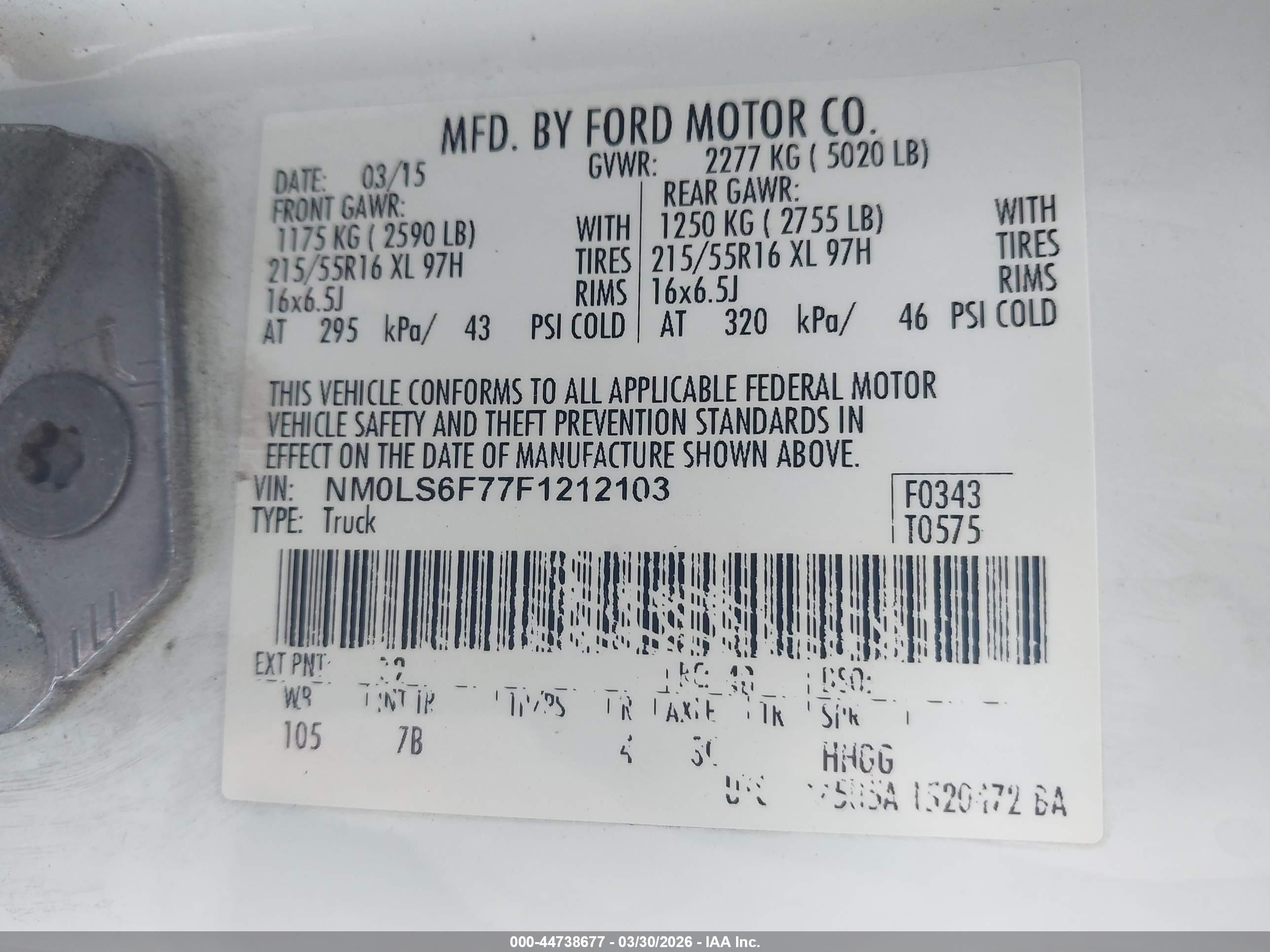 2015 Ford Transit Connect Xlt White vin: NM0LS6F77F1212103