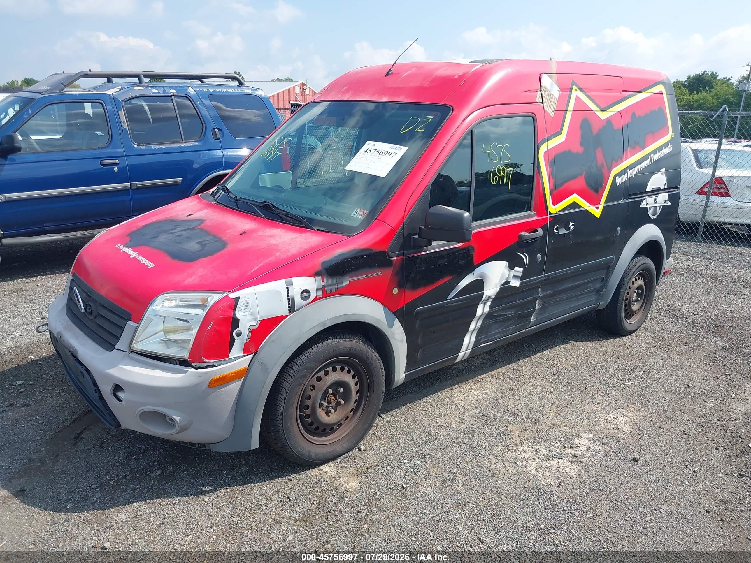 2010 Ford Transit Connect Xl Red vin: NM0LS7AN4AT020792