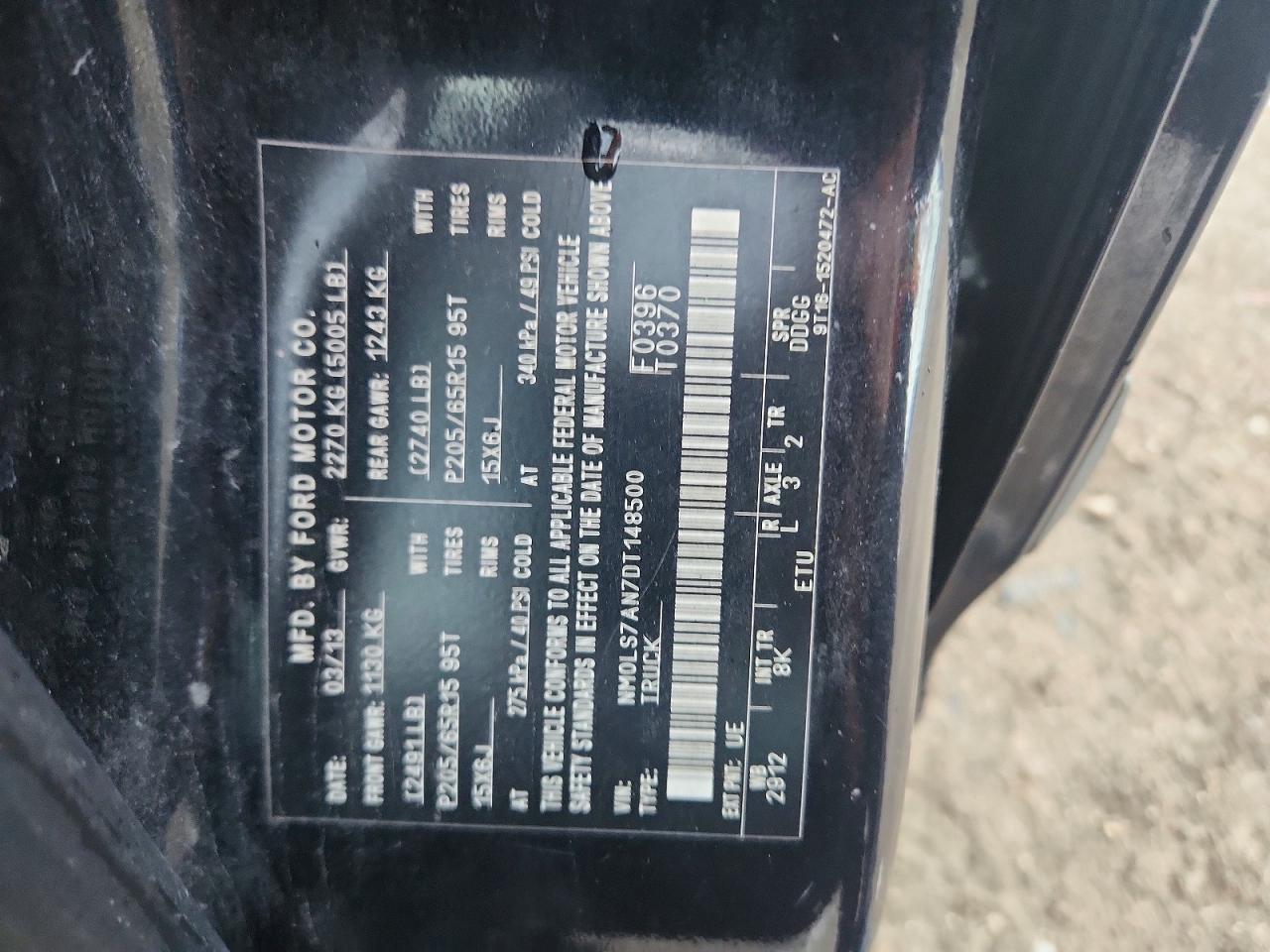2013 Ford Transit Connect Xl Black vin: NM0LS7AN7DT148500