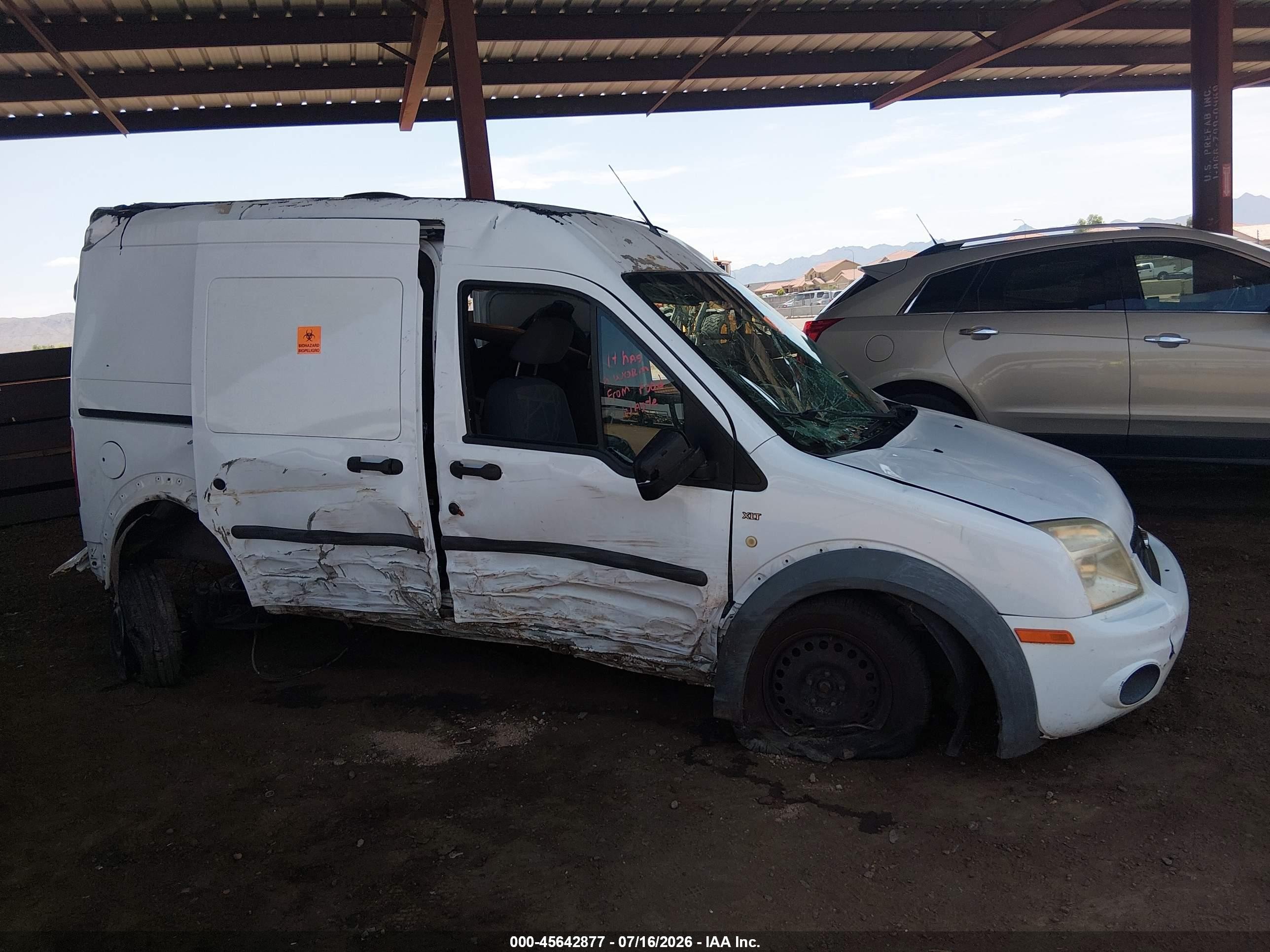 2010 Ford Transit Connect Xlt White vin: NM0LS7BN0AT009187