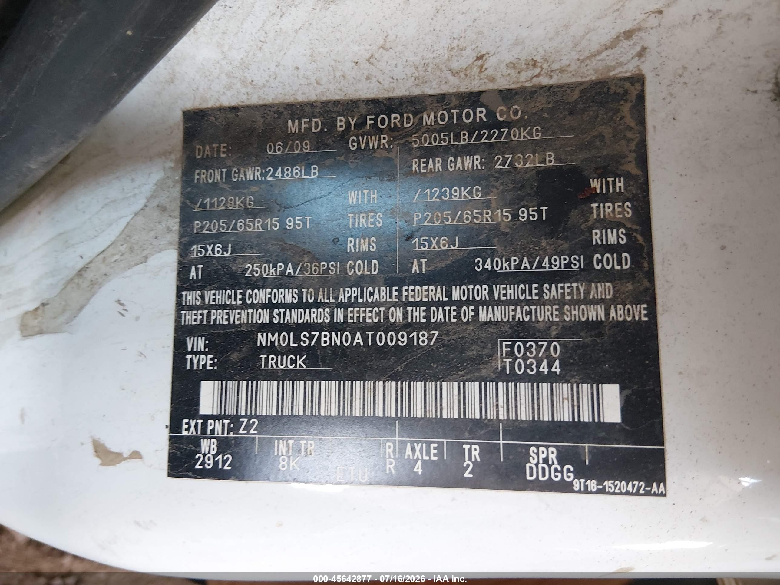 2010 Ford Transit Connect Xlt White vin: NM0LS7BN0AT009187