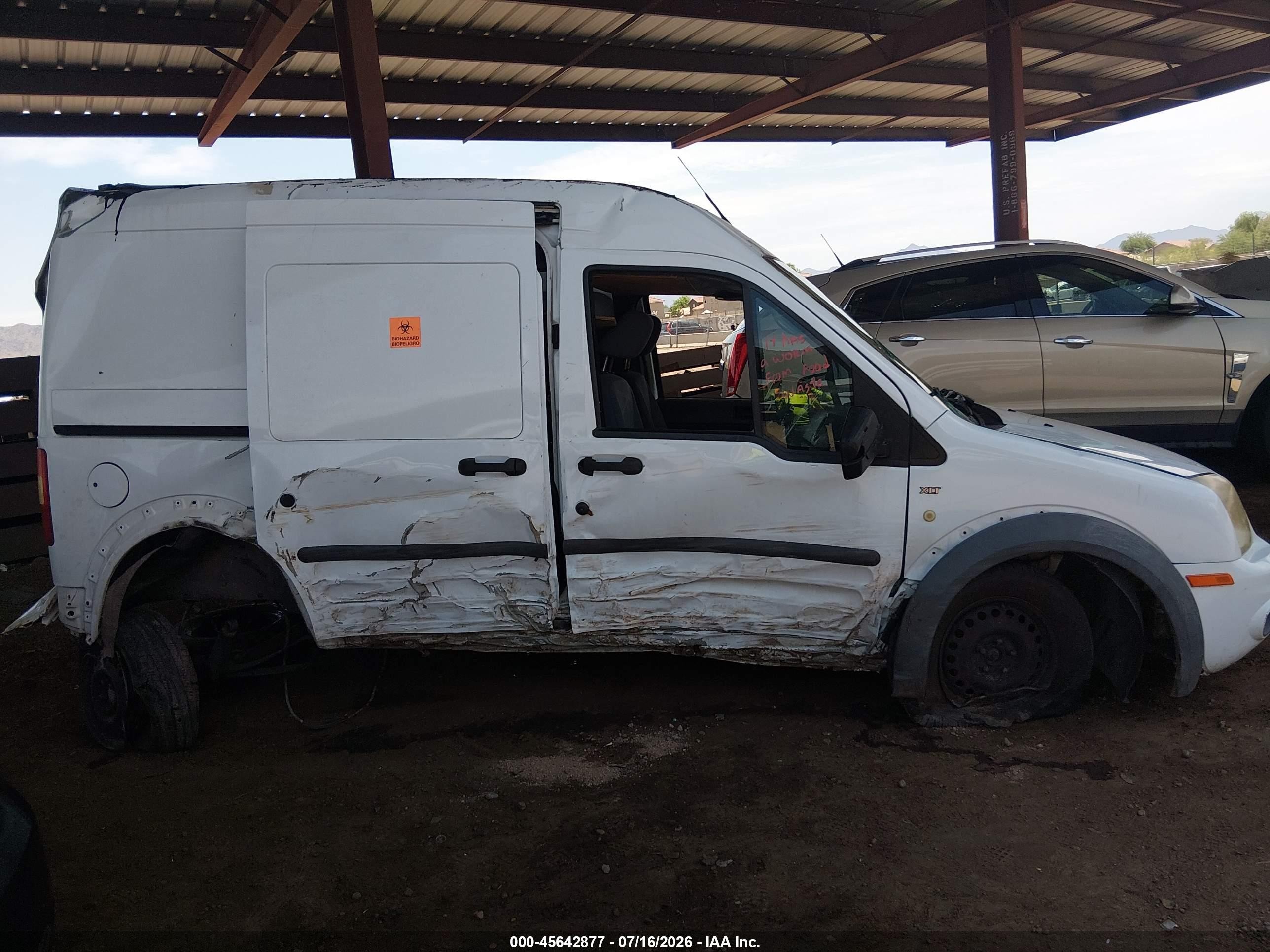 2010 Ford Transit Connect Xlt White vin: NM0LS7BN0AT009187