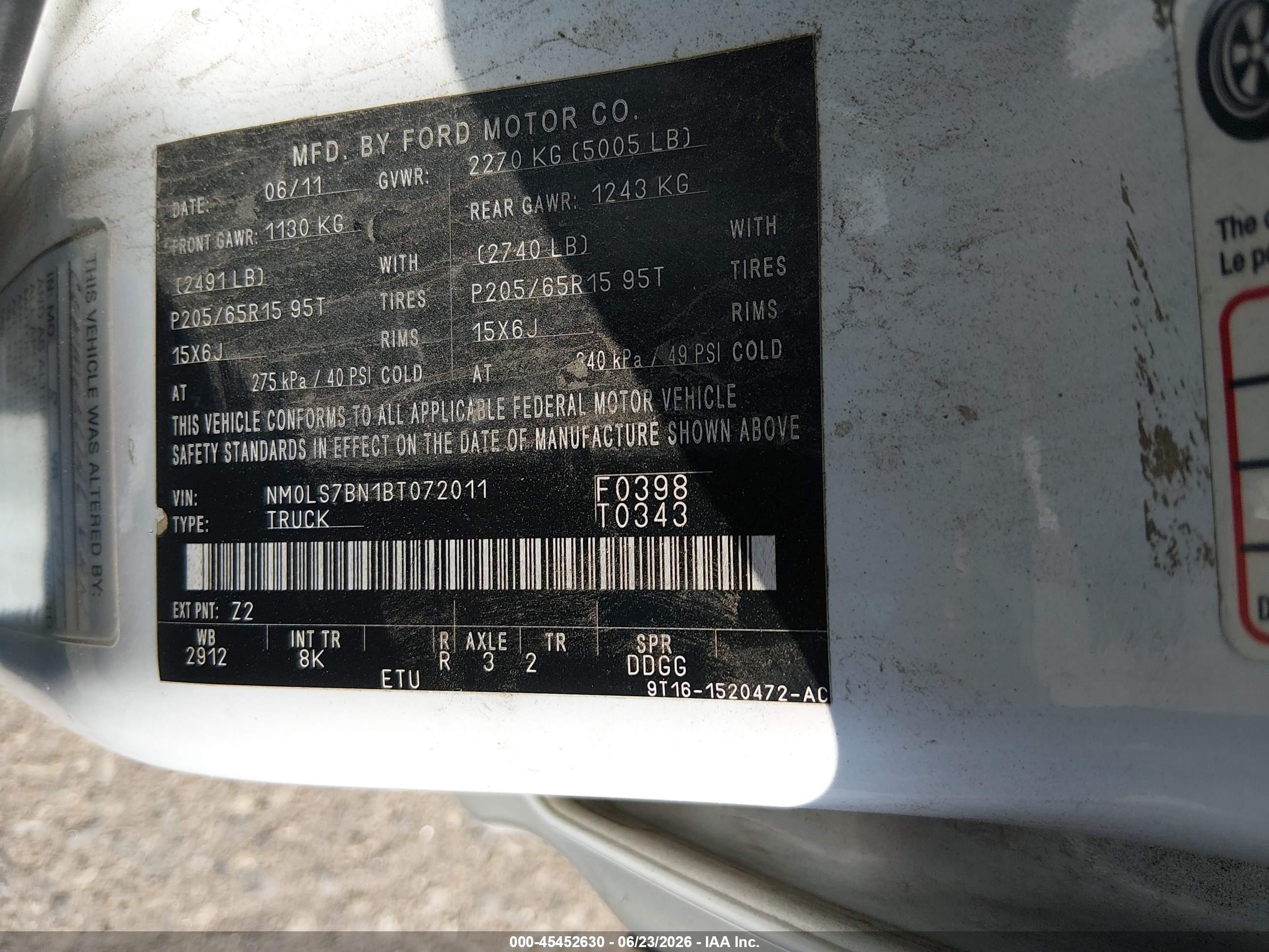 2011 Ford Transit Connect Xlt White vin: NM0LS7BN1BT072011