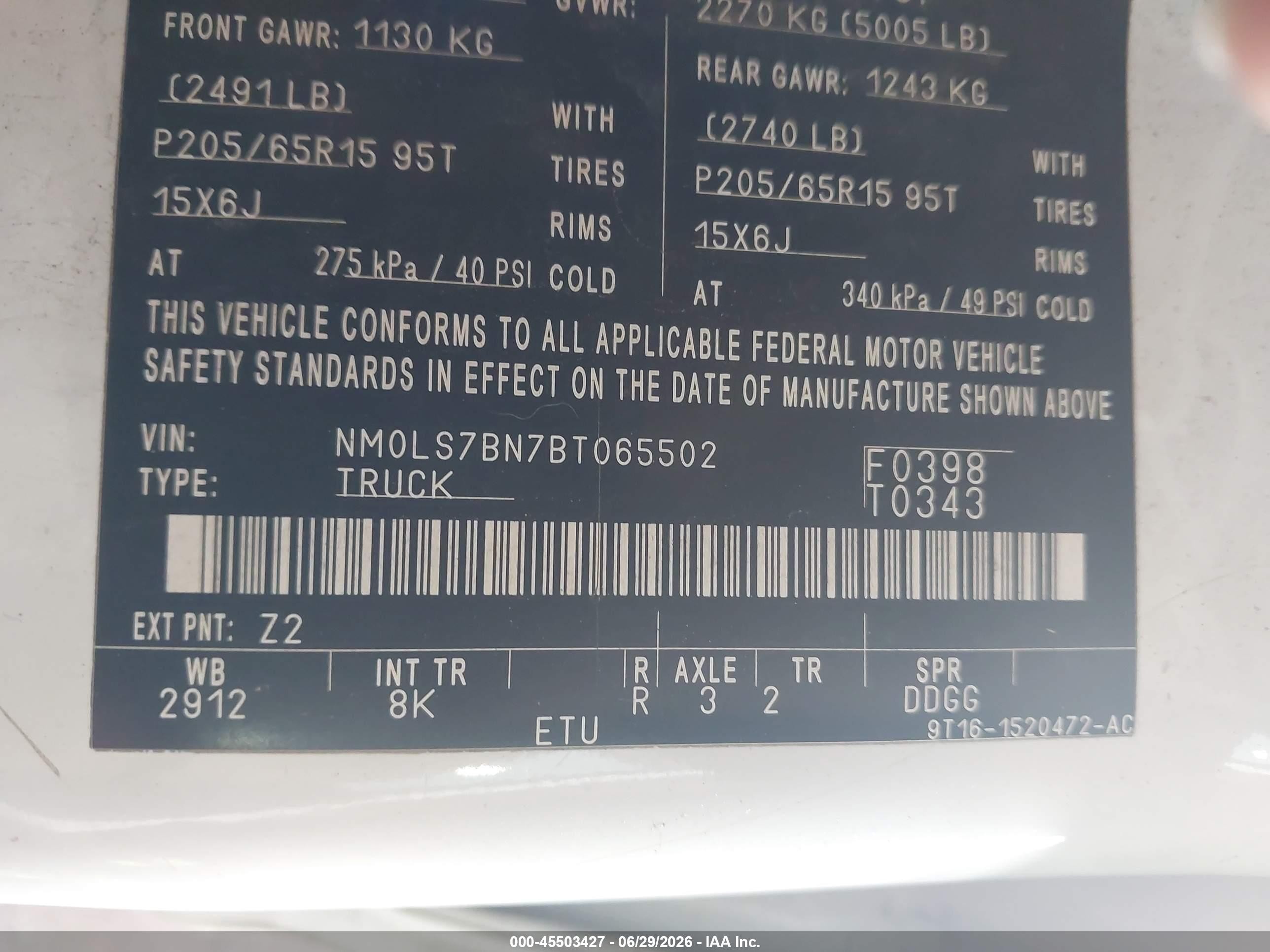 2011 Ford Transit Connect Xlt White vin: NM0LS7BN7BT065502