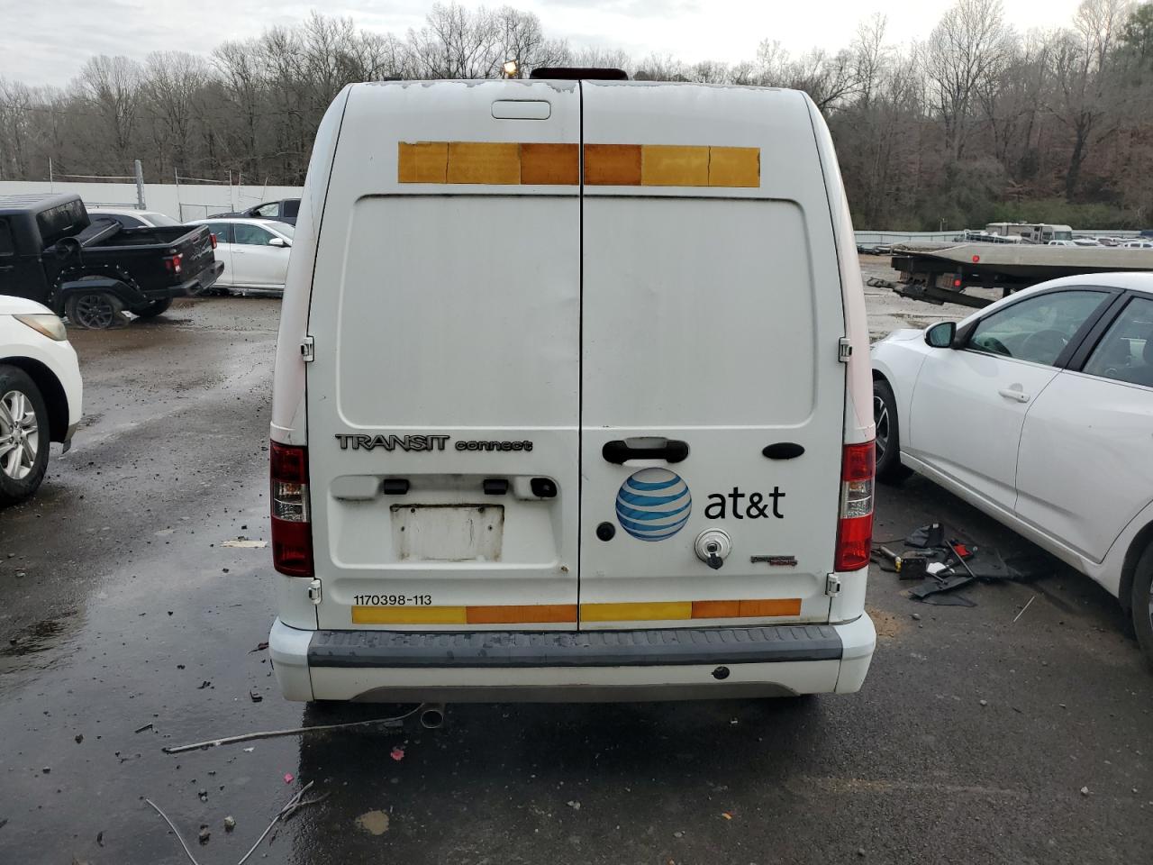 2013 Ford Transit Connect White vin: NM0LS7BN7DT136135 Damage: Right Qtr Panel, Dent(S) W/ Paint Dmg, 1/2 To 1 Inch