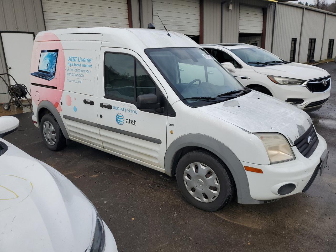 2013 Ford Transit Connect White vin: NM0LS7BN7DT136135 Damage: Right Front Fender, Peeling, 4 To 5 Inches