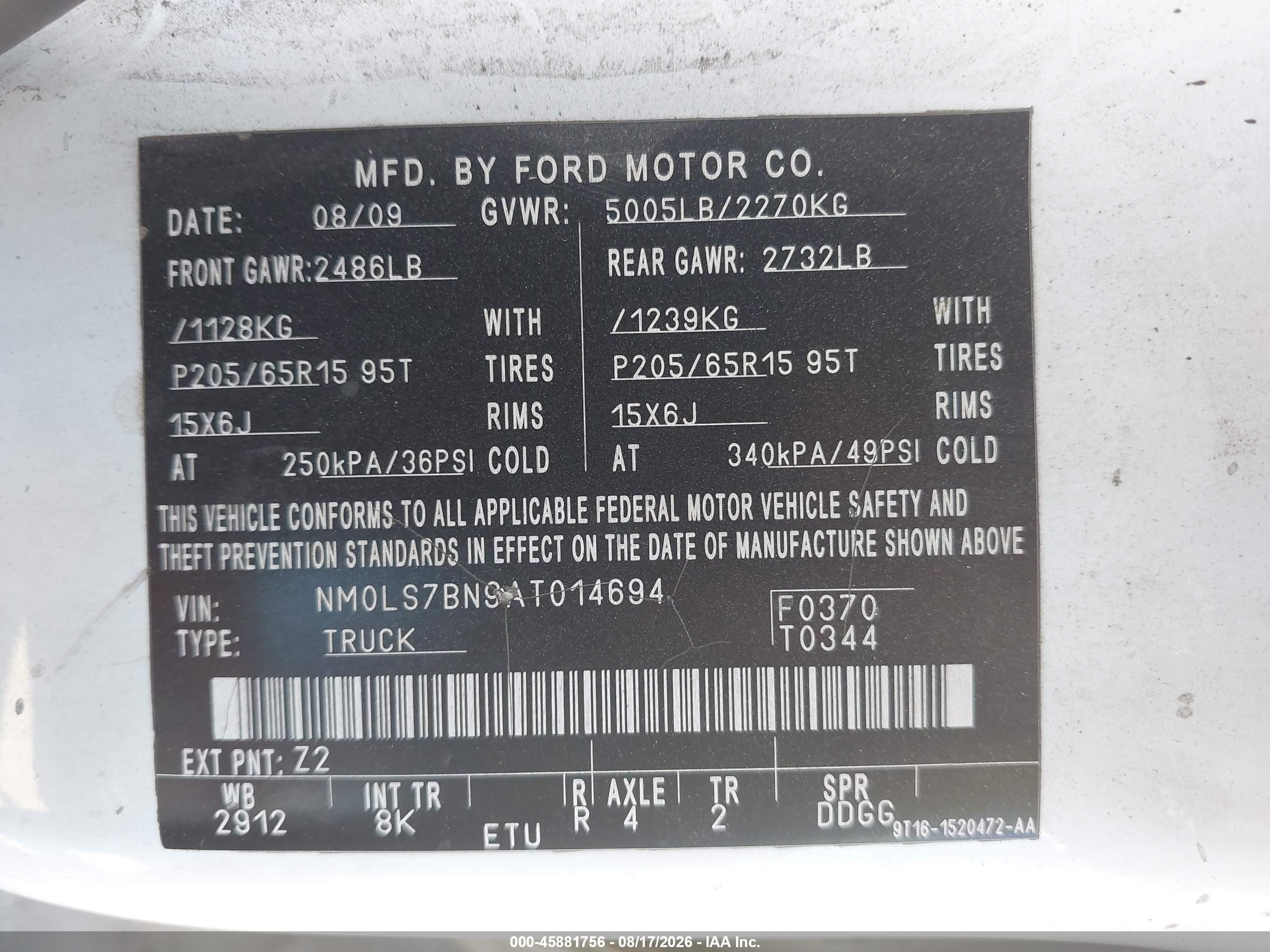 2010 Ford Transit Connect Xlt White vin: NM0LS7BN9AT014694