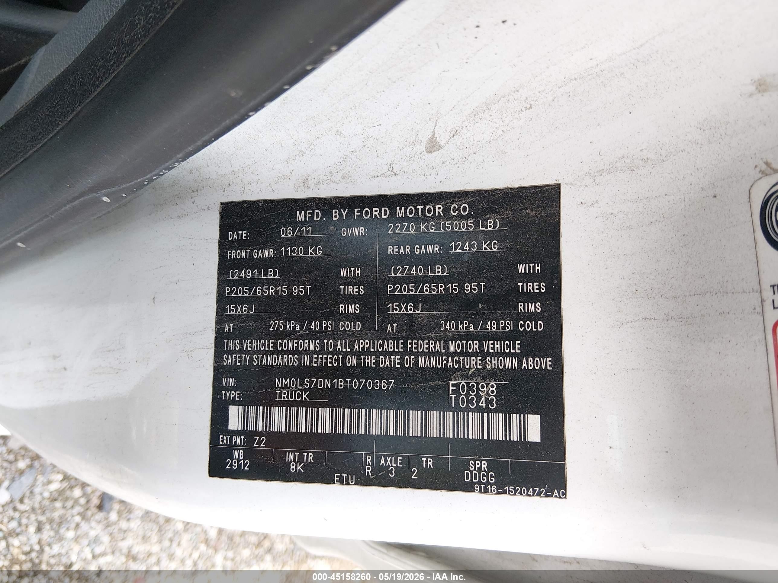 2011 Ford Transit Connect Xlt White vin: NM0LS7DN1BT070367