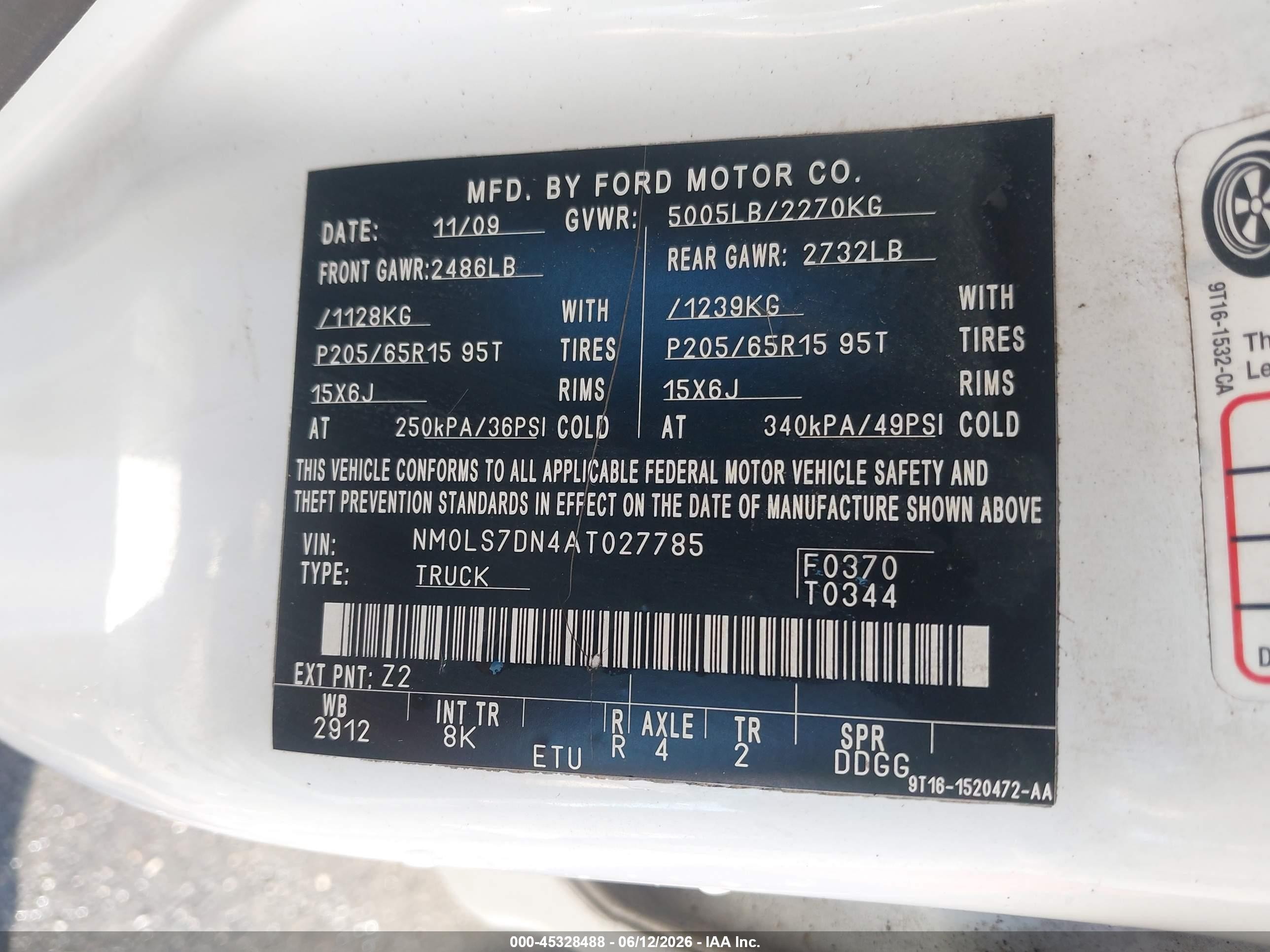 2010 Ford Transit Connect Xlt White vin: NM0LS7DN4AT027785