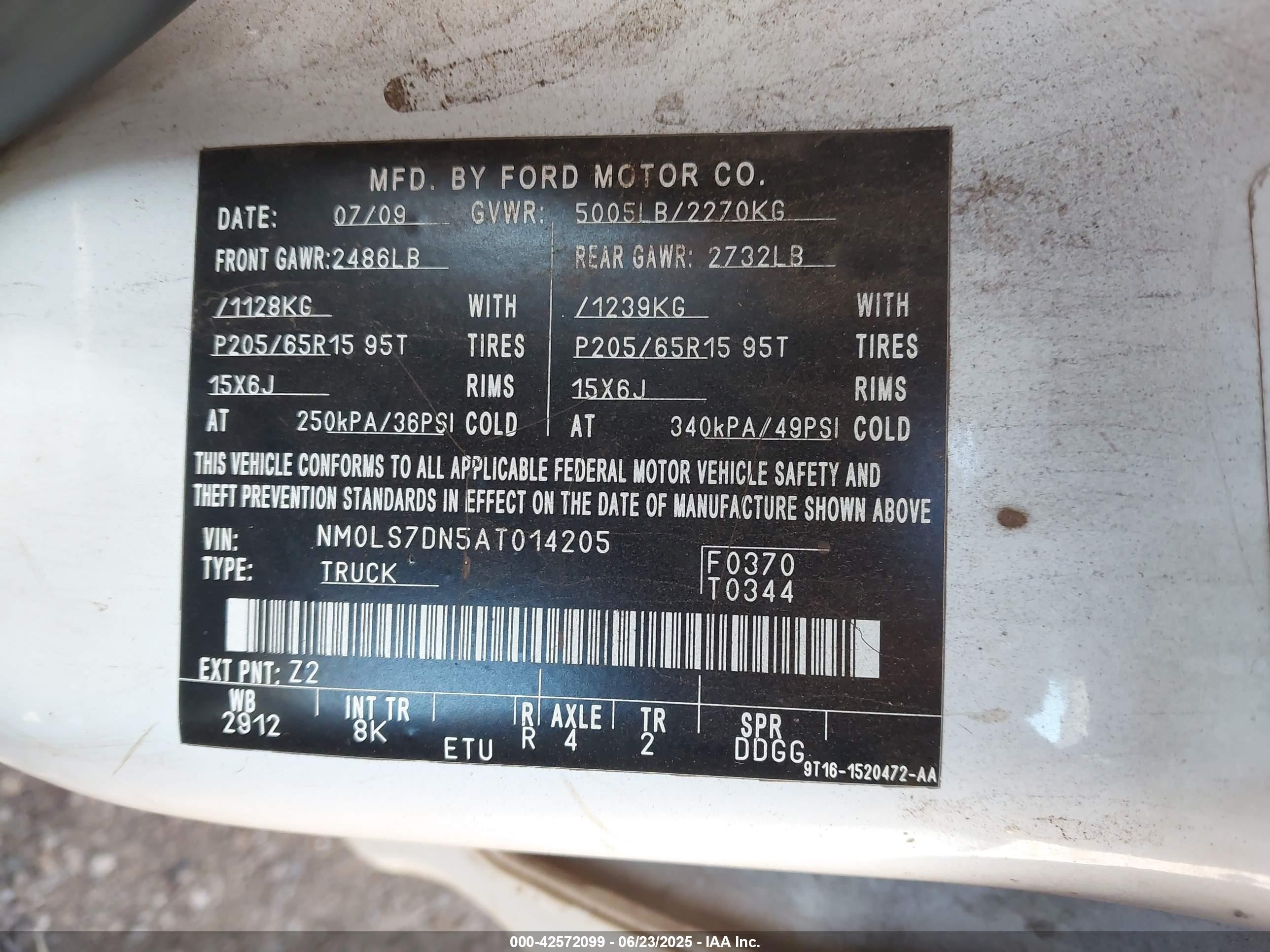 2010 Ford Transit Connect Xlt White vin: NM0LS7DN5AT014205