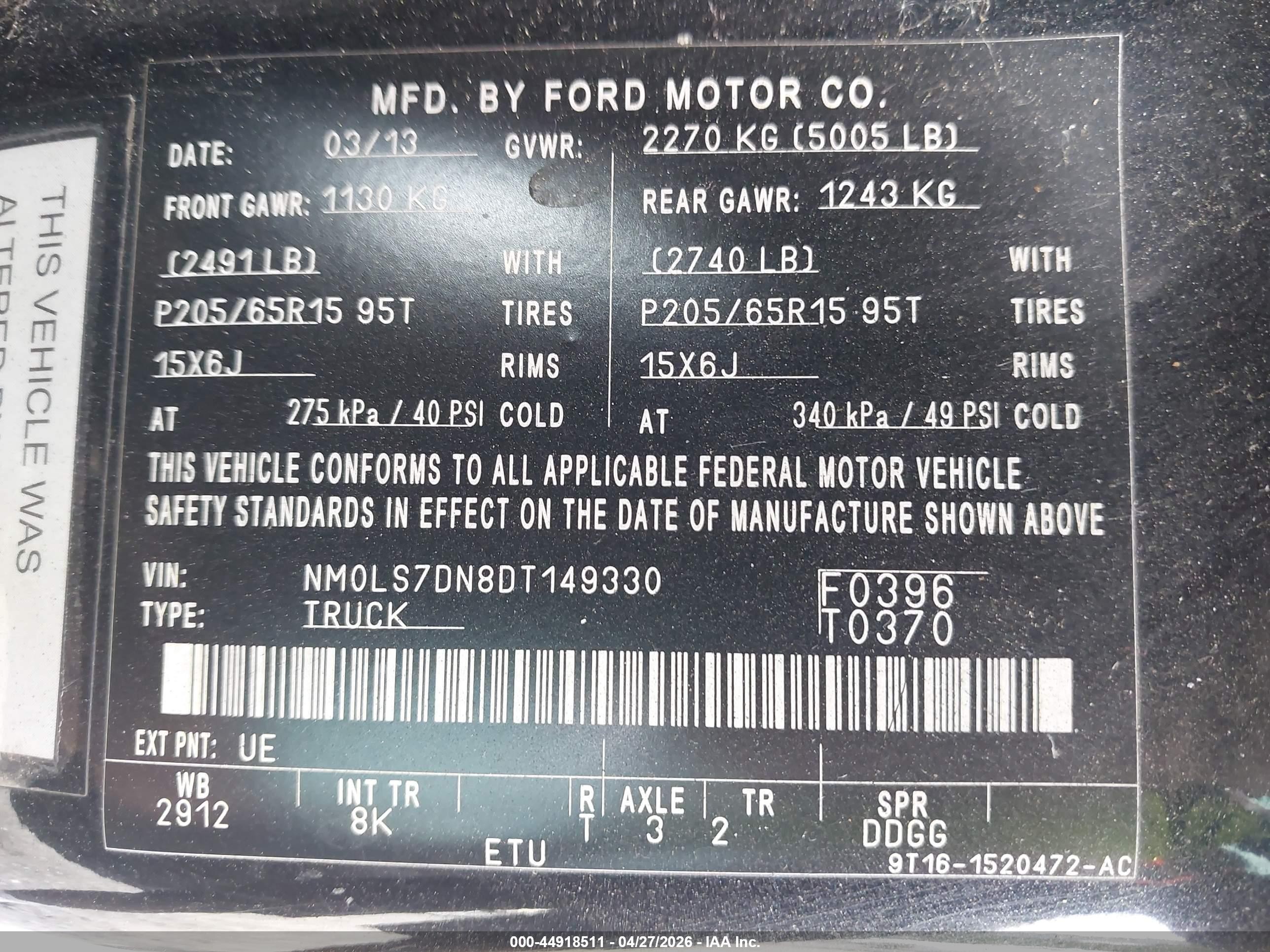2013 Ford Transit Connect Xlt Black vin: NM0LS7DN8DT149330