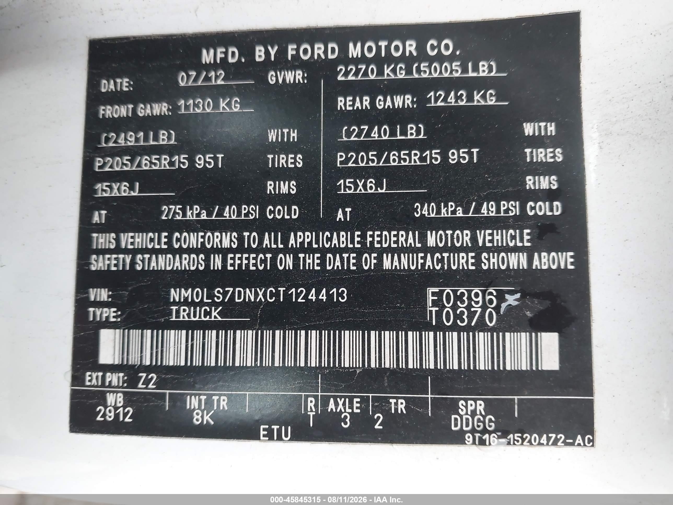 2012 Ford Transit Connect Xlt White vin: NM0LS7DNXCT124413