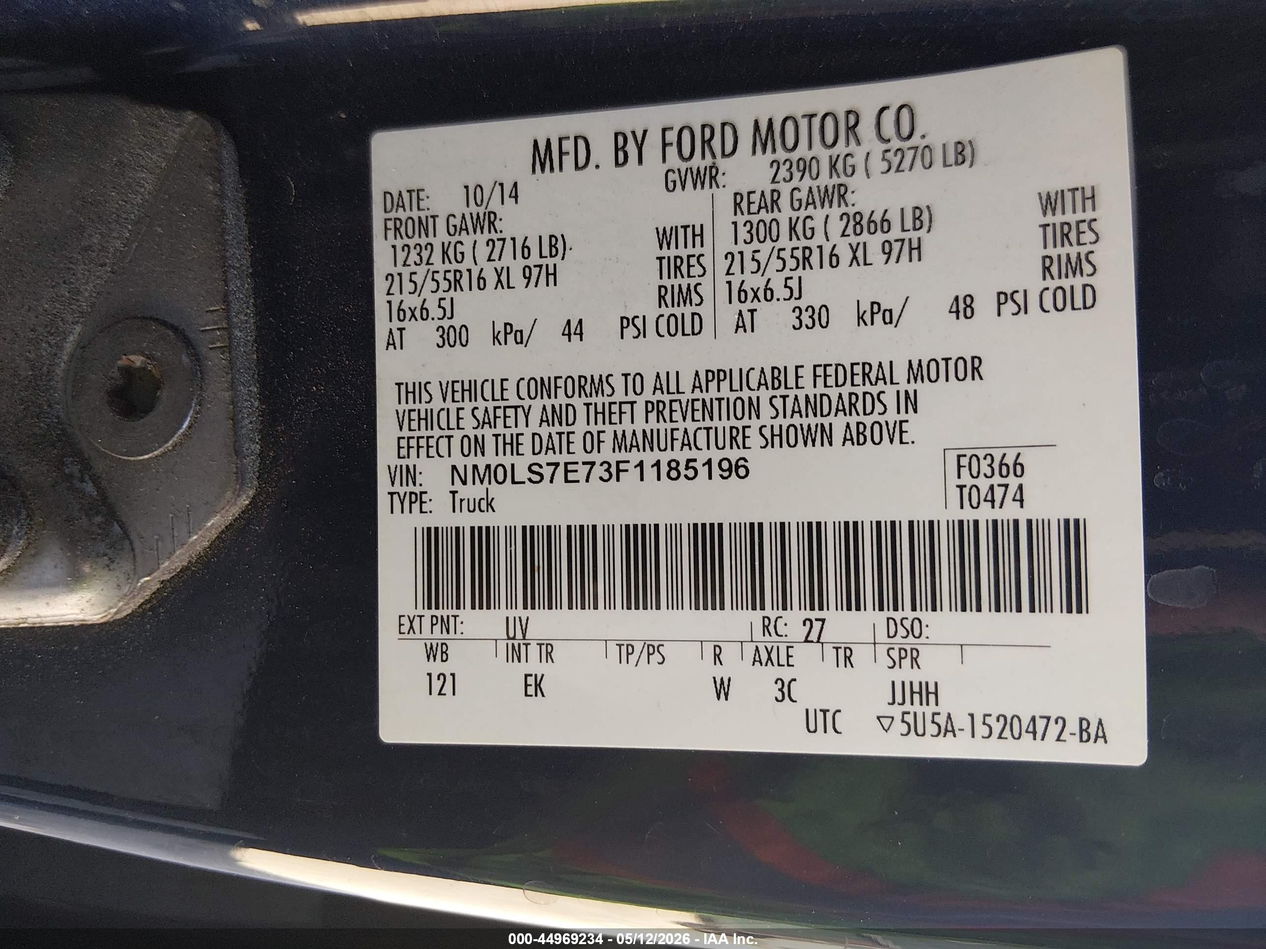 2015 Ford Transit Connect Xl Dark Blue vin: NM0LS7E73F1185196